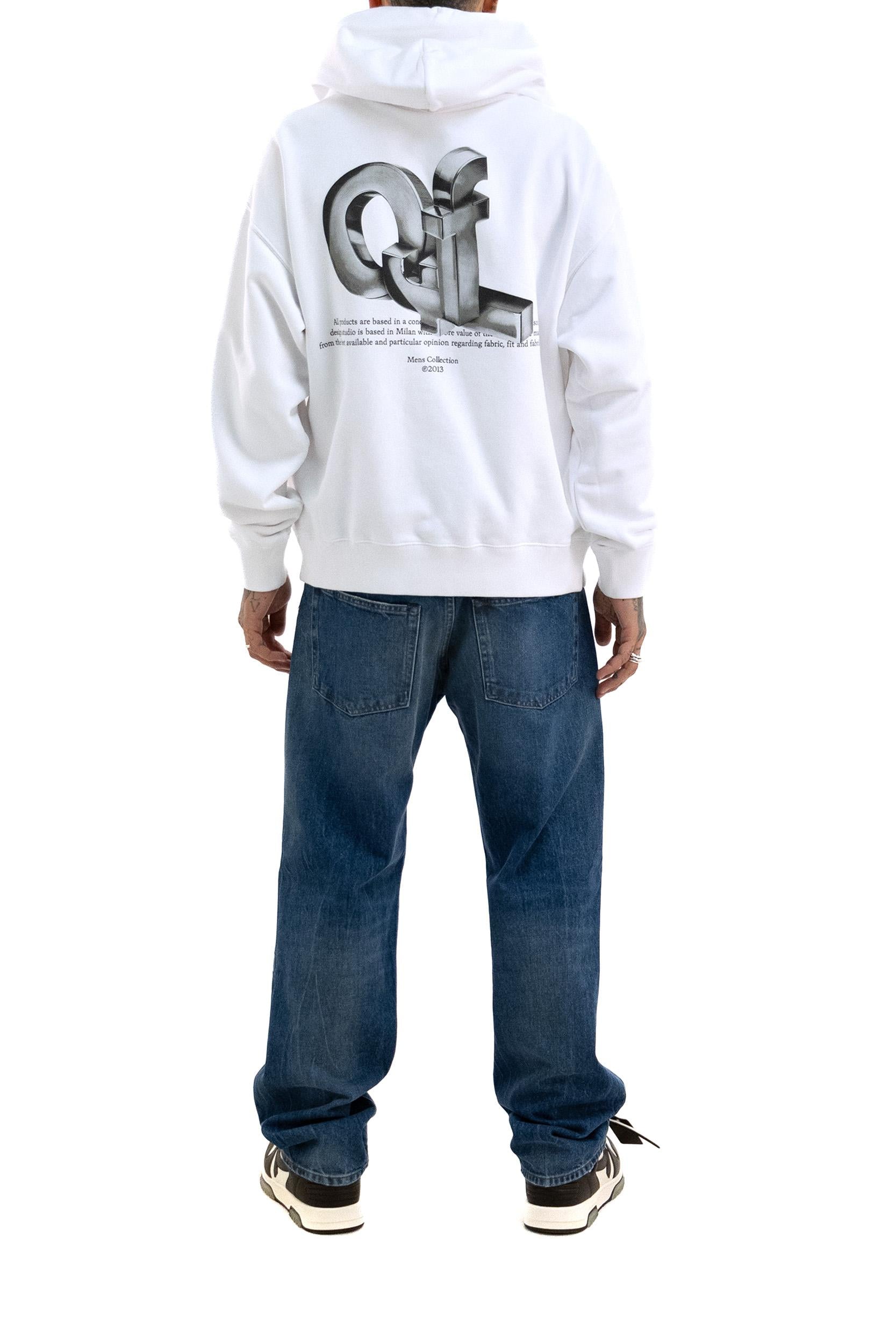 Felpa<BR/> OMBB085F25FLE00N 0172 OFF WHITE