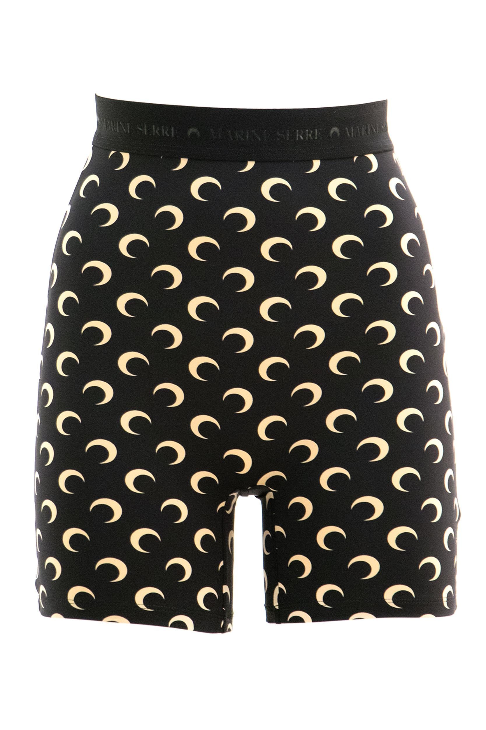 Shorts in jersey stretch color nero con stampa Moon WSH007A CJER0001 IT99 MARINE SERRE