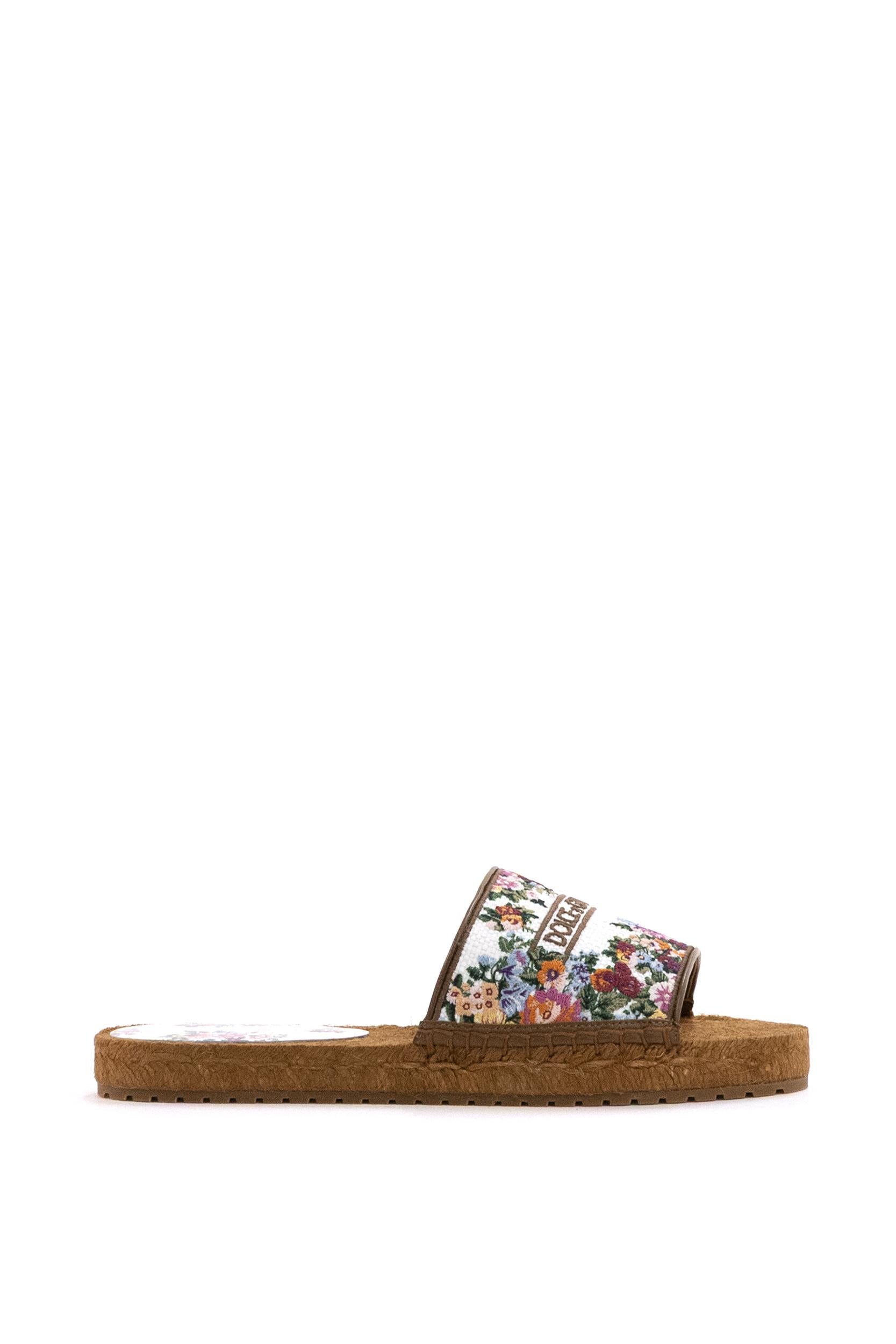Sandali Espadrillas in Nappa con Ricamo<BR/> CE0148 A6483 8V135 DOLCE & GABBANA