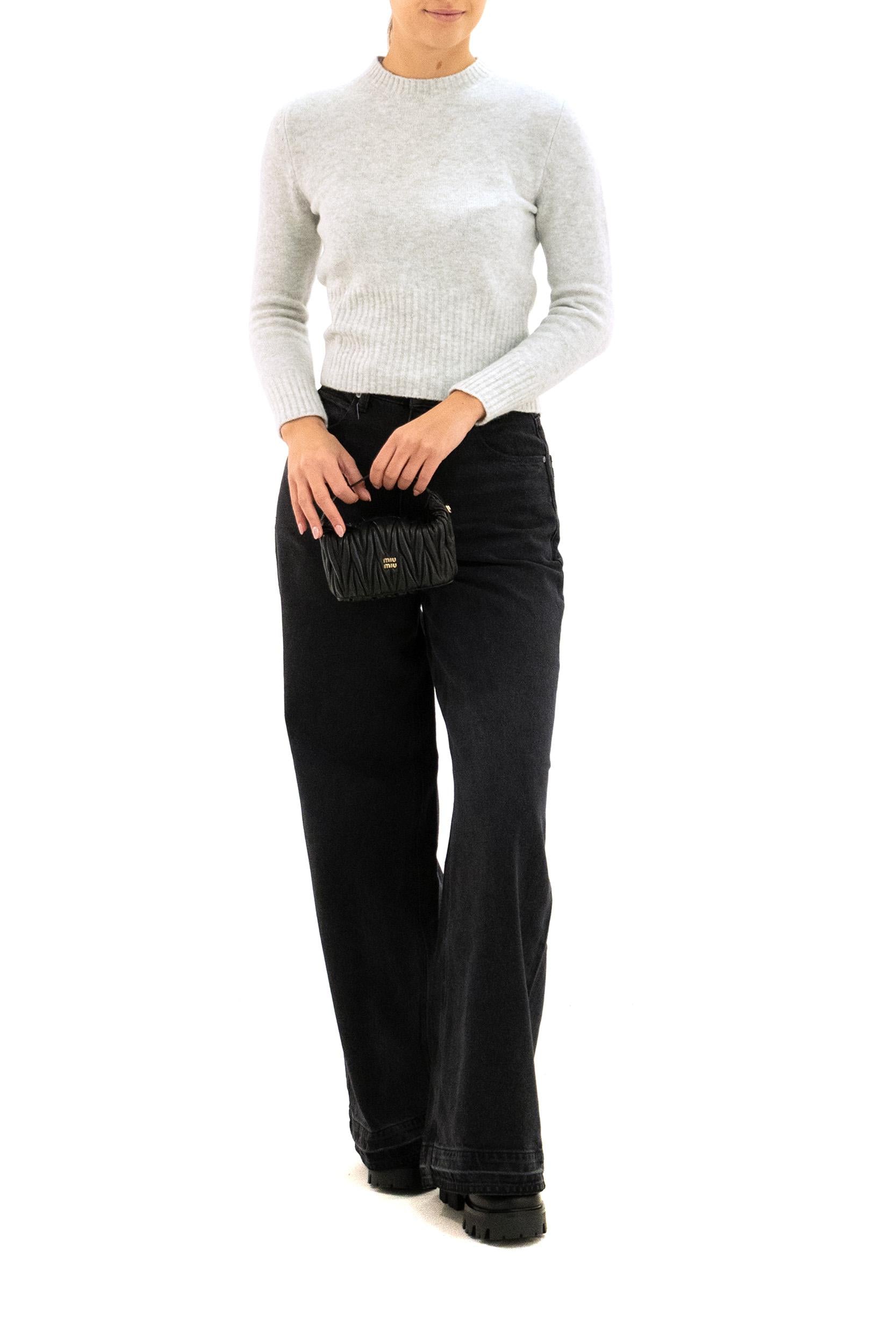 Pullover in lana e cashmere color grigio<BR/> B4853 1356 117 BASE