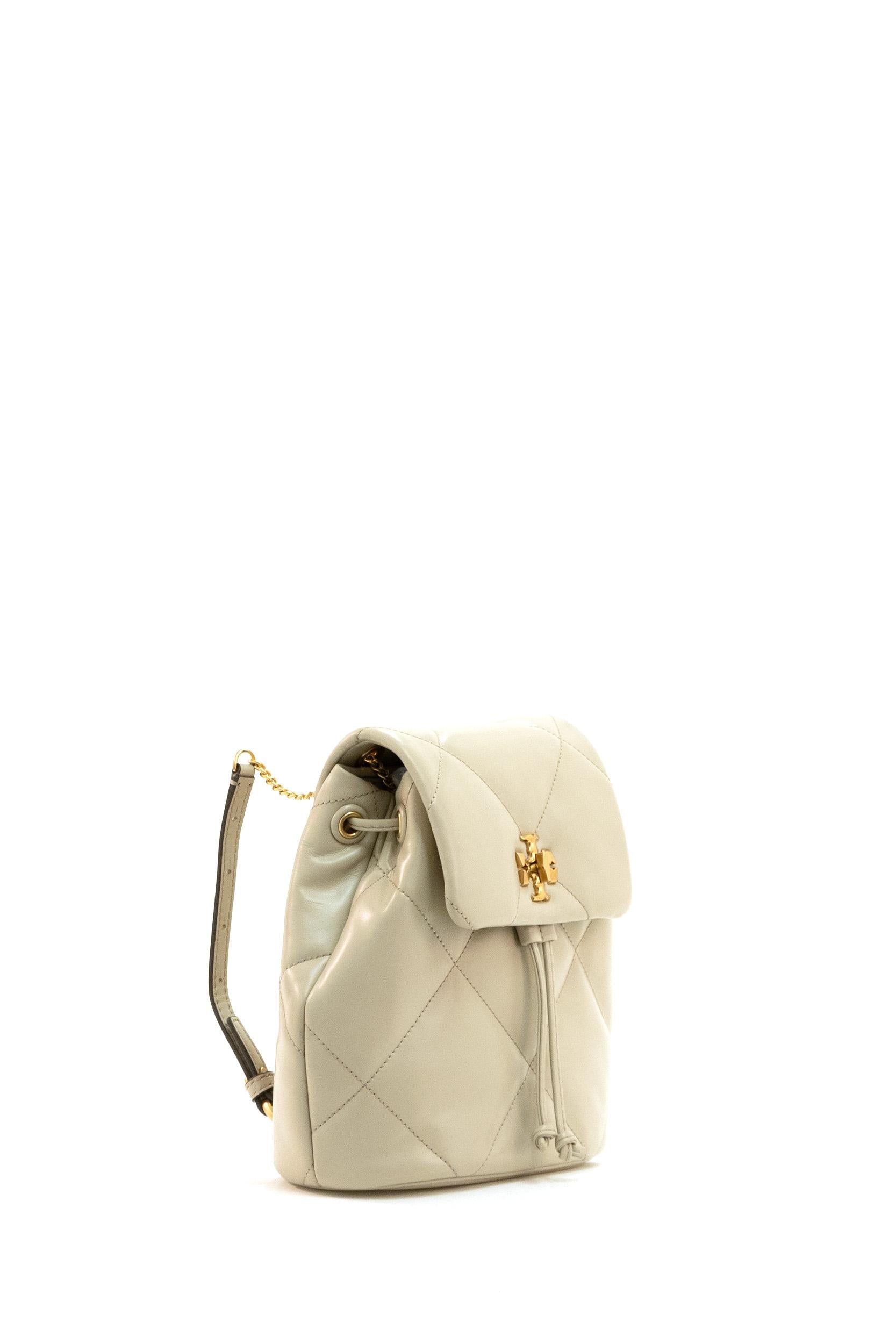 Zaino Kira in pelle trapuntata di colore beige<BR/> 170485 250 TORY BURCH