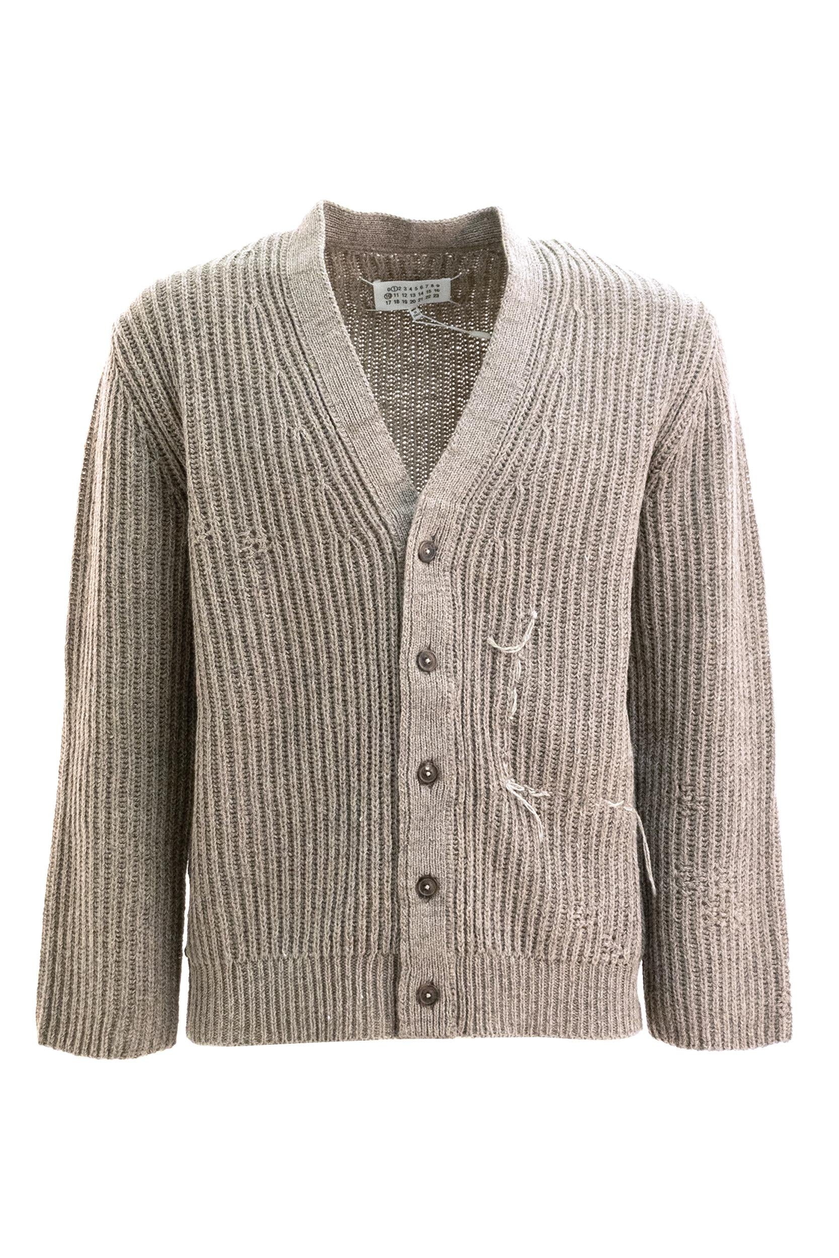 Cardigan color noce<BR/> S50HP0034 M13151 805F MAISON MARGIELA