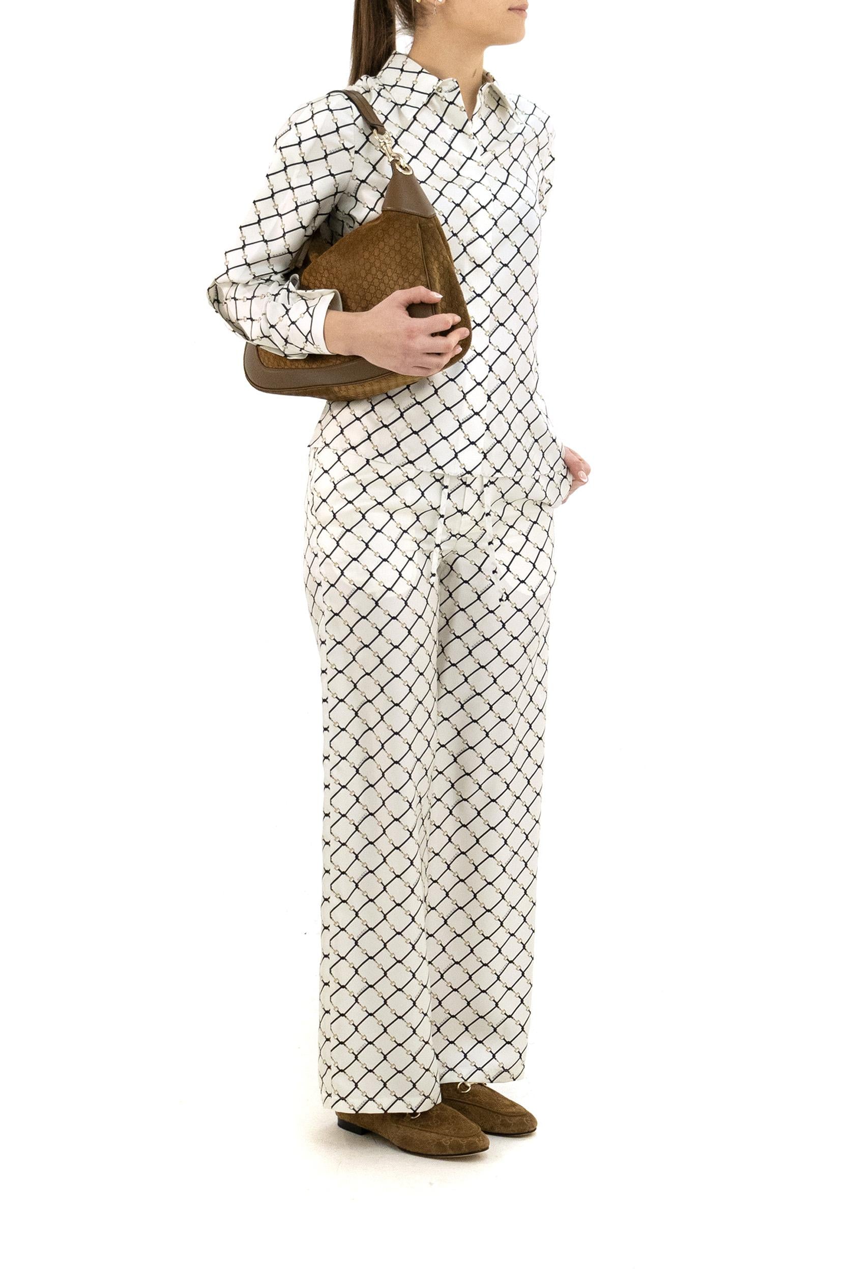 Camicia in Twill di Seta Stampato<BR/> 852949 ZAUMY 9097 GUCCI