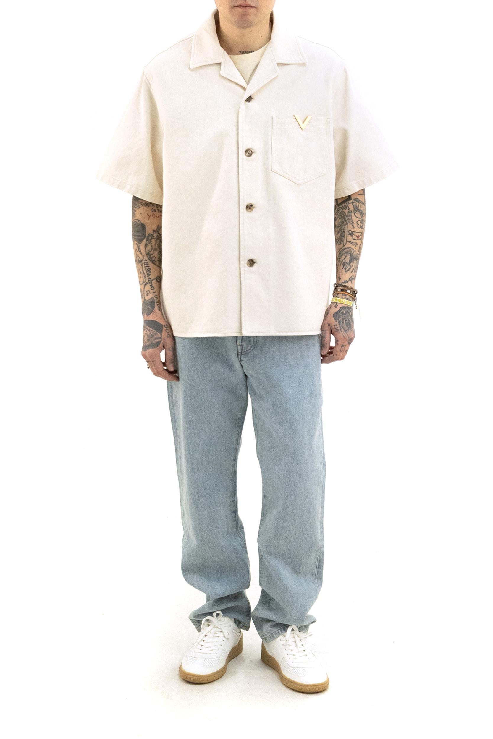 Camicia Bowling in Denim<BR/> 8V3DBA10B9W A03 VALENTINO GARAVANI