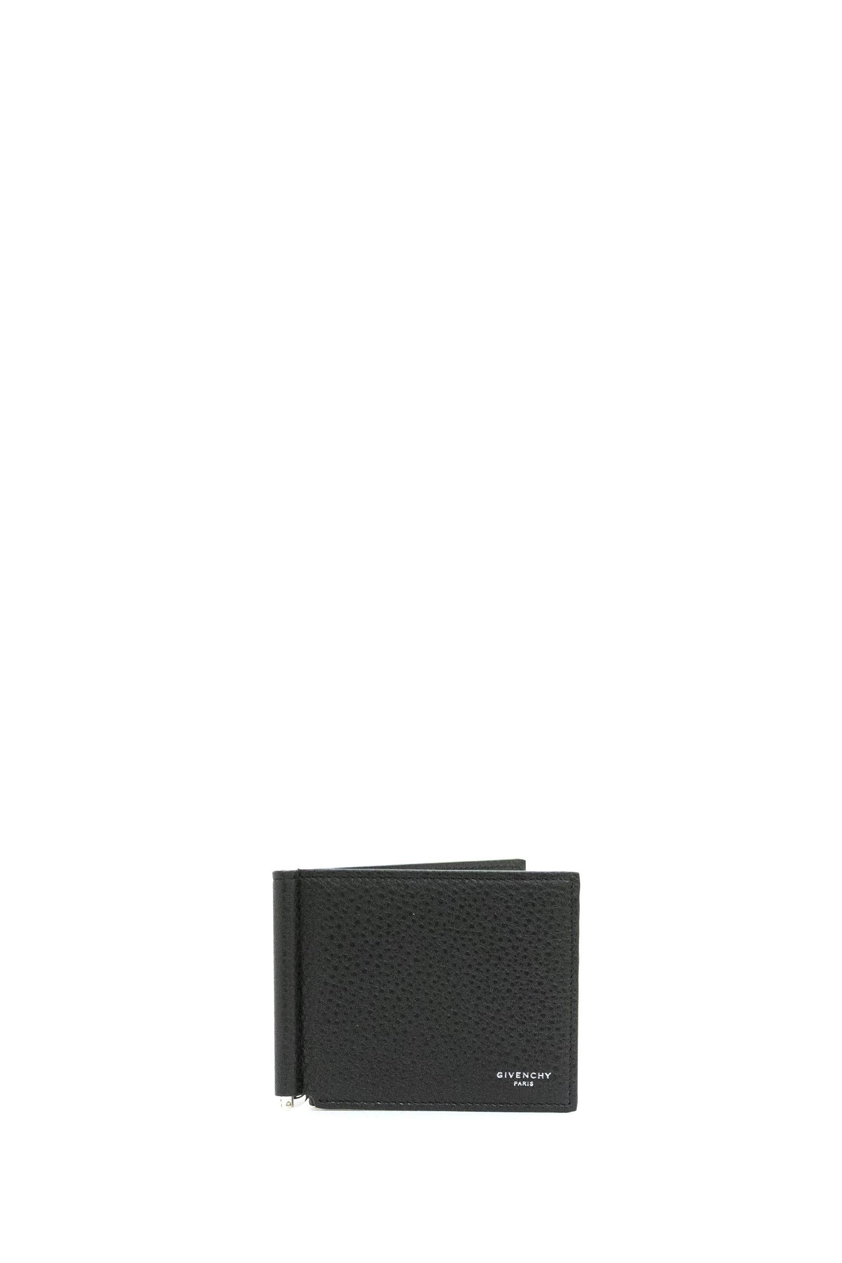 Portafoglio in pelle martellata di colore nero<BR/> BK60GQK213 001 GIVENCHY