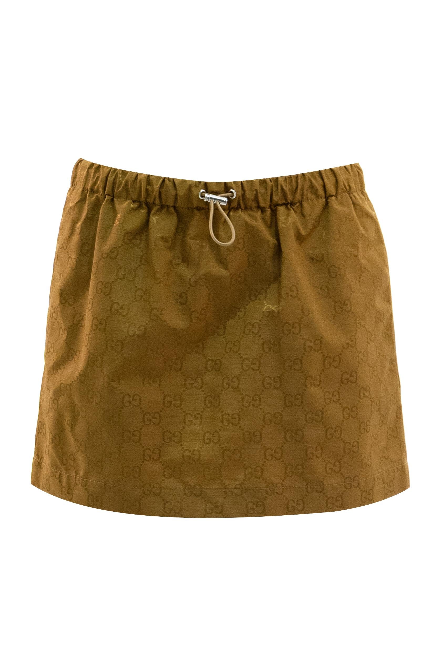 Gonna in Nylon con Stampa GG<BR/> 856026 ZAUC0 2709 GUCCI