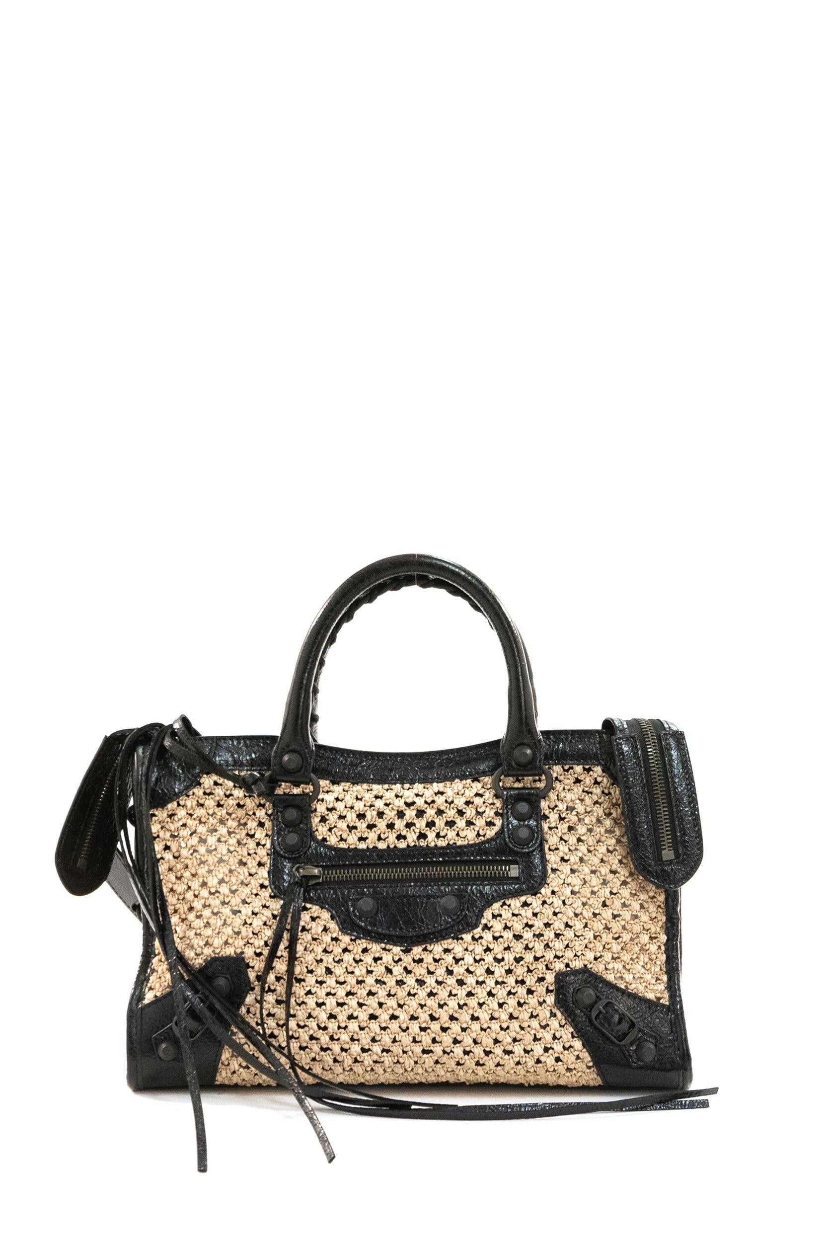 Borsa Le City in rafia intrecciata color naturale <BR/> 865762 2ACGG 9260 BALENCIAGA