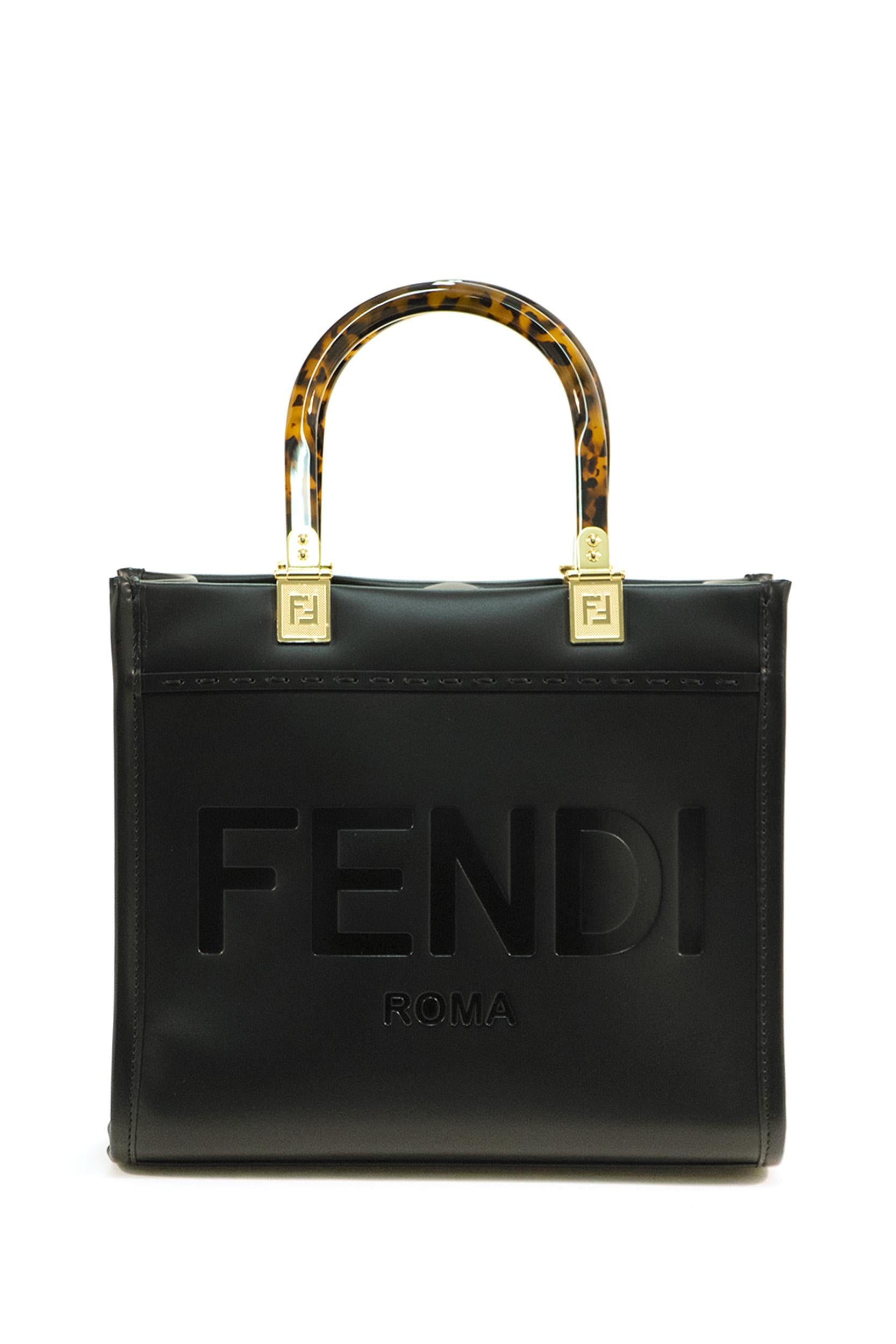 Borsa shopper Sunshine piccola in pellecon stampa logo centrale 8BH394 ABVL F0KUR FENDI