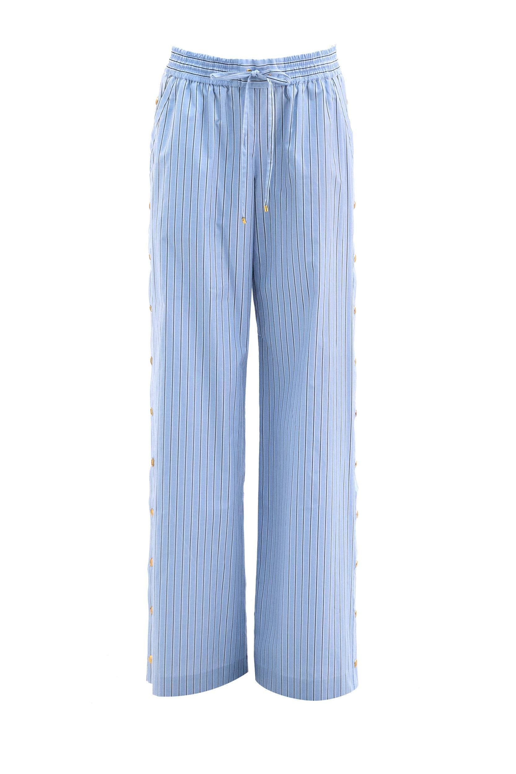 Pantaloni Ampi a Righe<BR/> 7035PC26R HYDRANGEA ZIMMERMANN