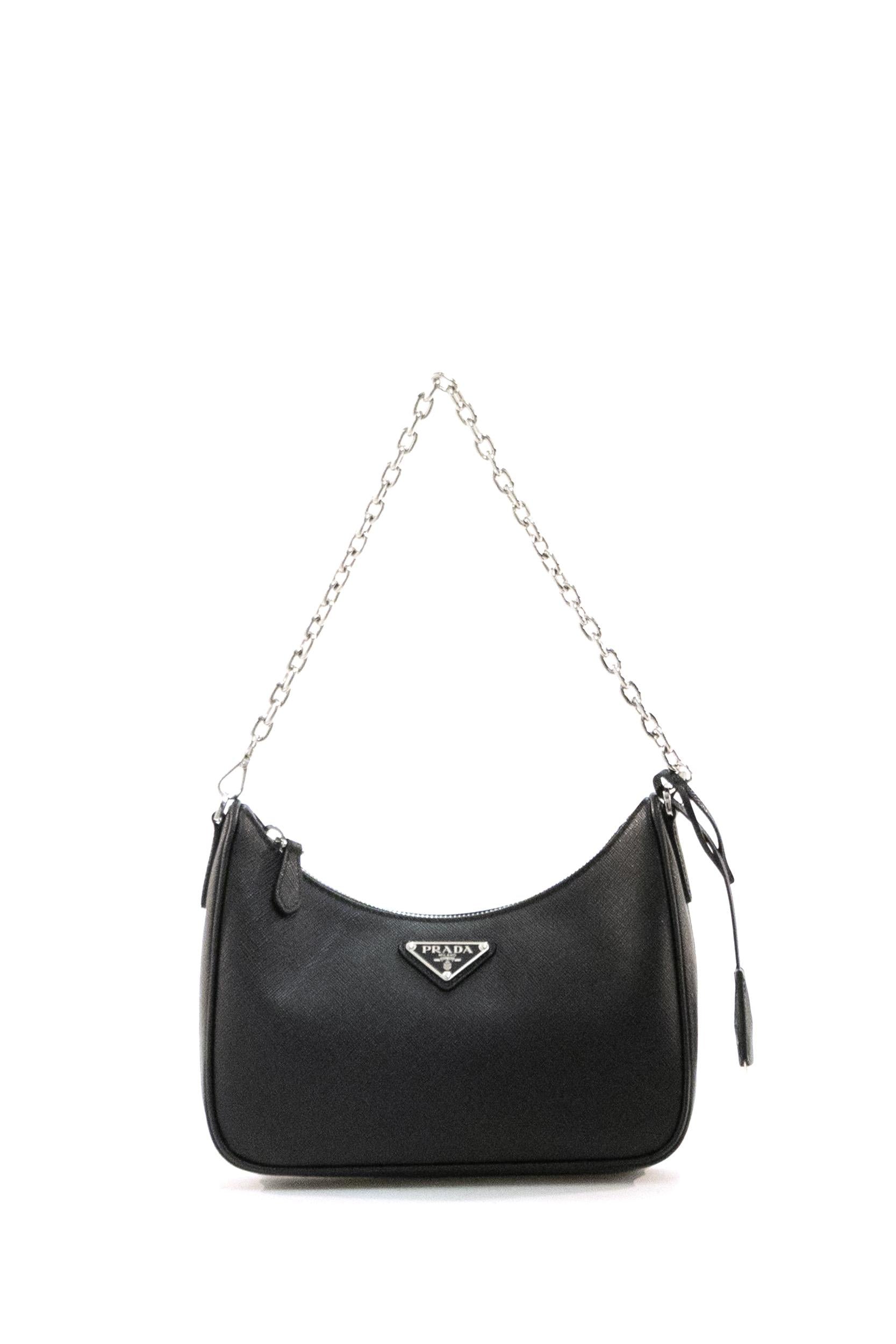 Borsa a spalla Prada Re-Edition 2005 in Saffiano di colore nero<BR/> 1BH204 V V2P NZV F0002 PRADA