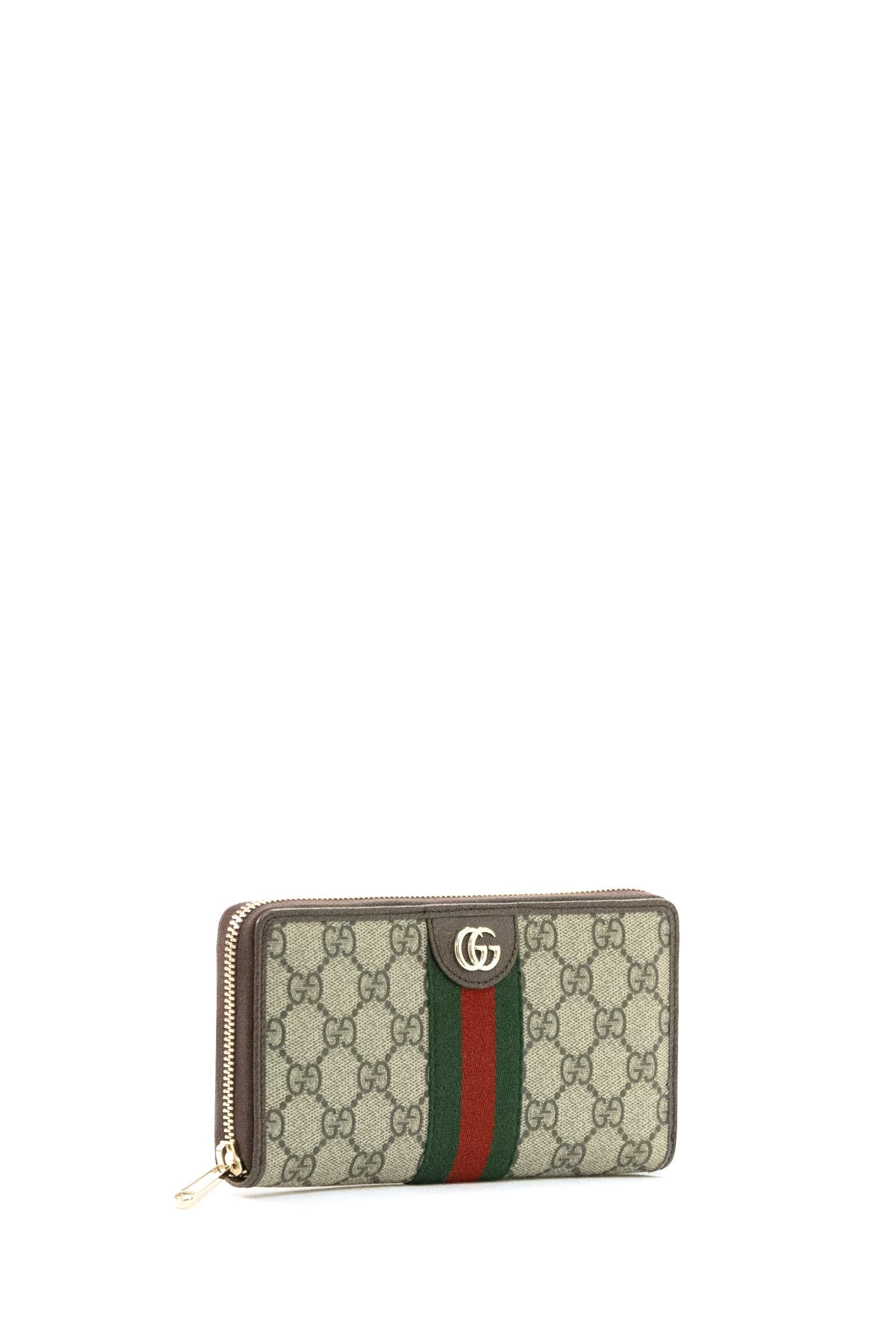 Portafoglio Ophidia in tessuto GG Supreme beige e marrone scuro<BR/> 838484 FAE0L 9746 GUCCI