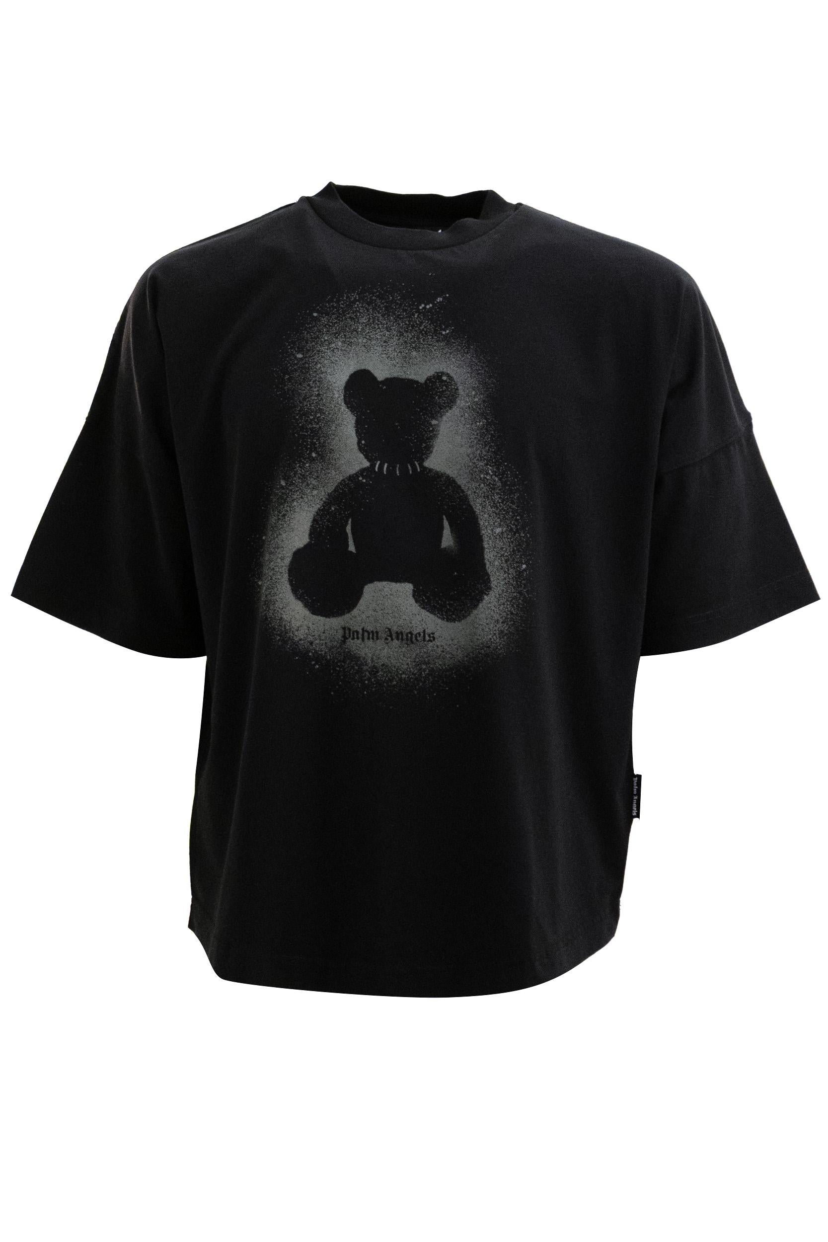 T-shirt Spray Bear in Cotone<BR/> PMAA10BS26JER002 1007 PALM ANGELS