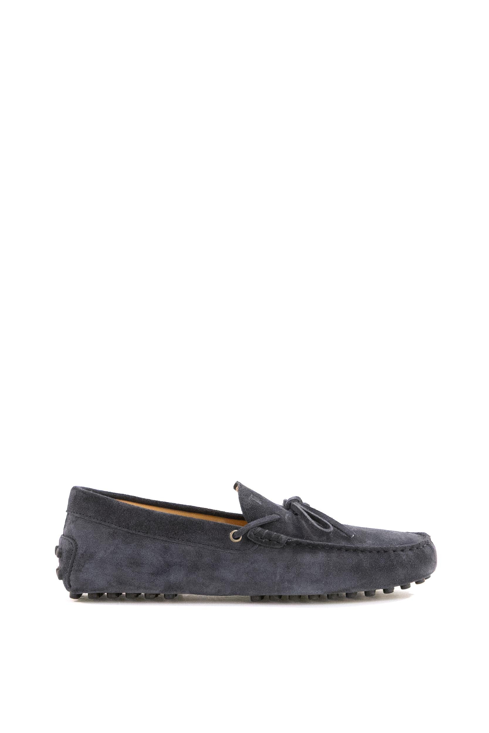 Mocassini Gommino in suede di colore blu<BR/> XXM22L0JV80RE0 U835 TOD'S