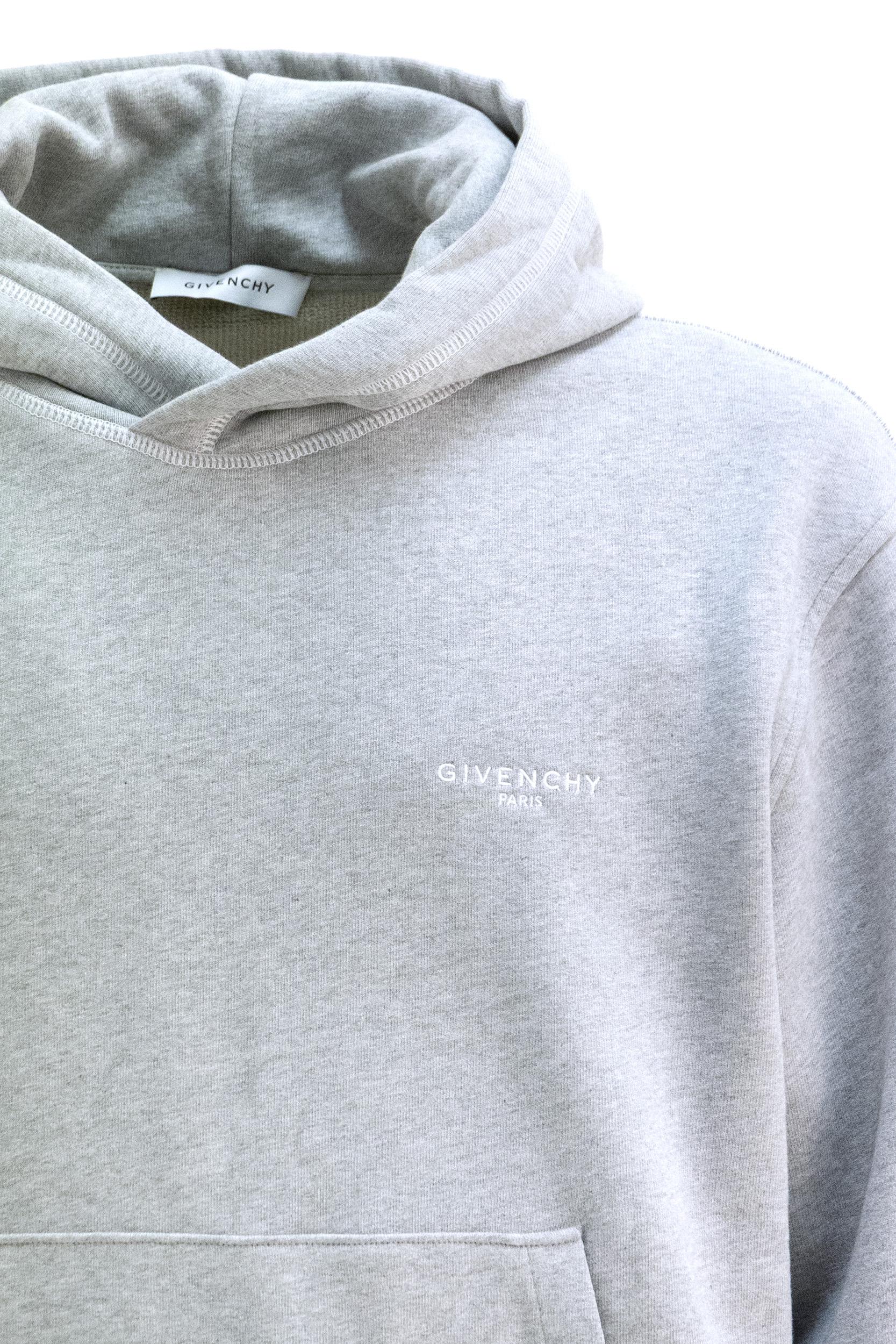 Felpa con cappuccio in cotone di colore grigio<BR/> BMJ0PW3YTA 055 GIVENCHY