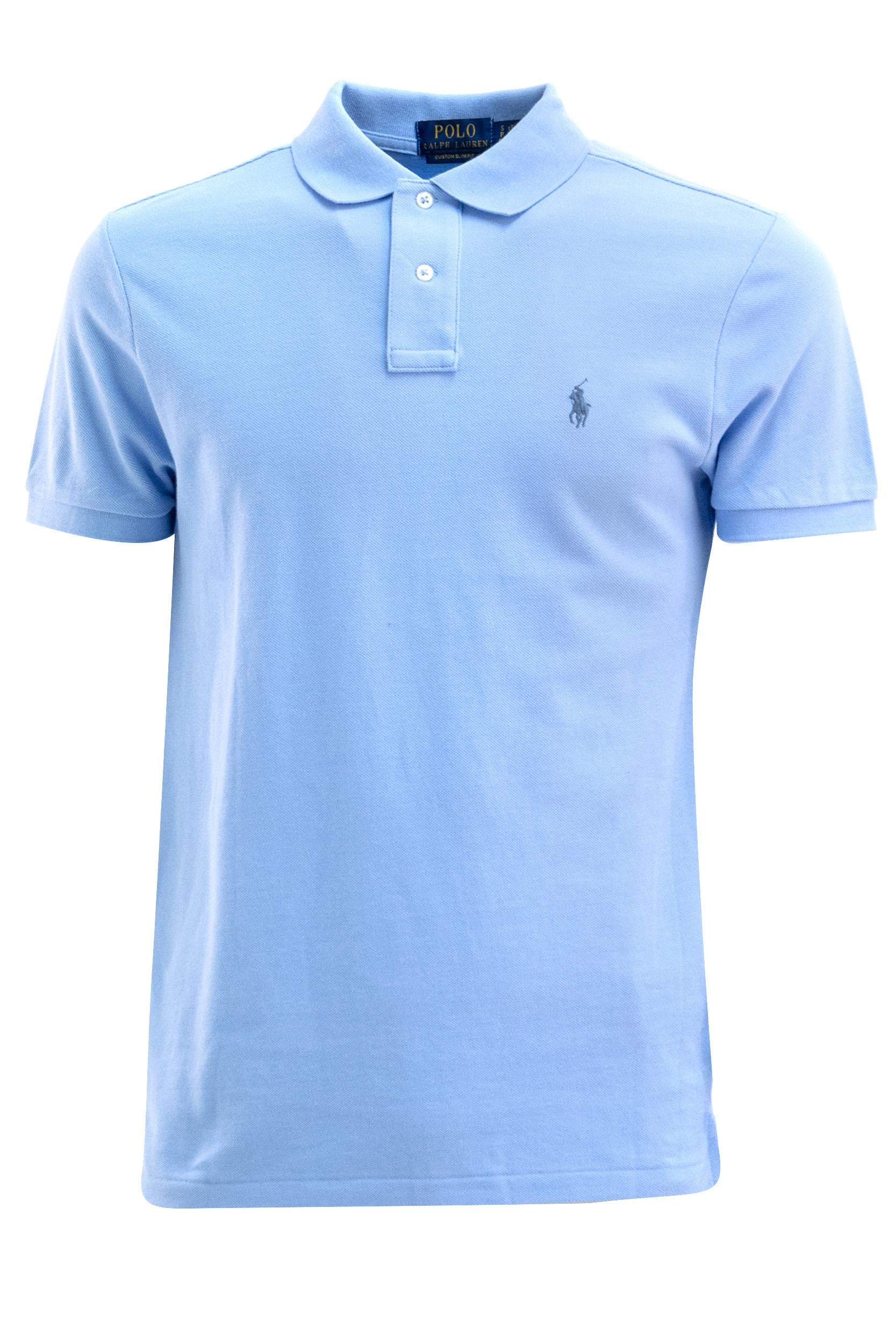 Polo in Piquet di Cotone<BR/> 710680784031 BLUE POLO RALPH LAUREN