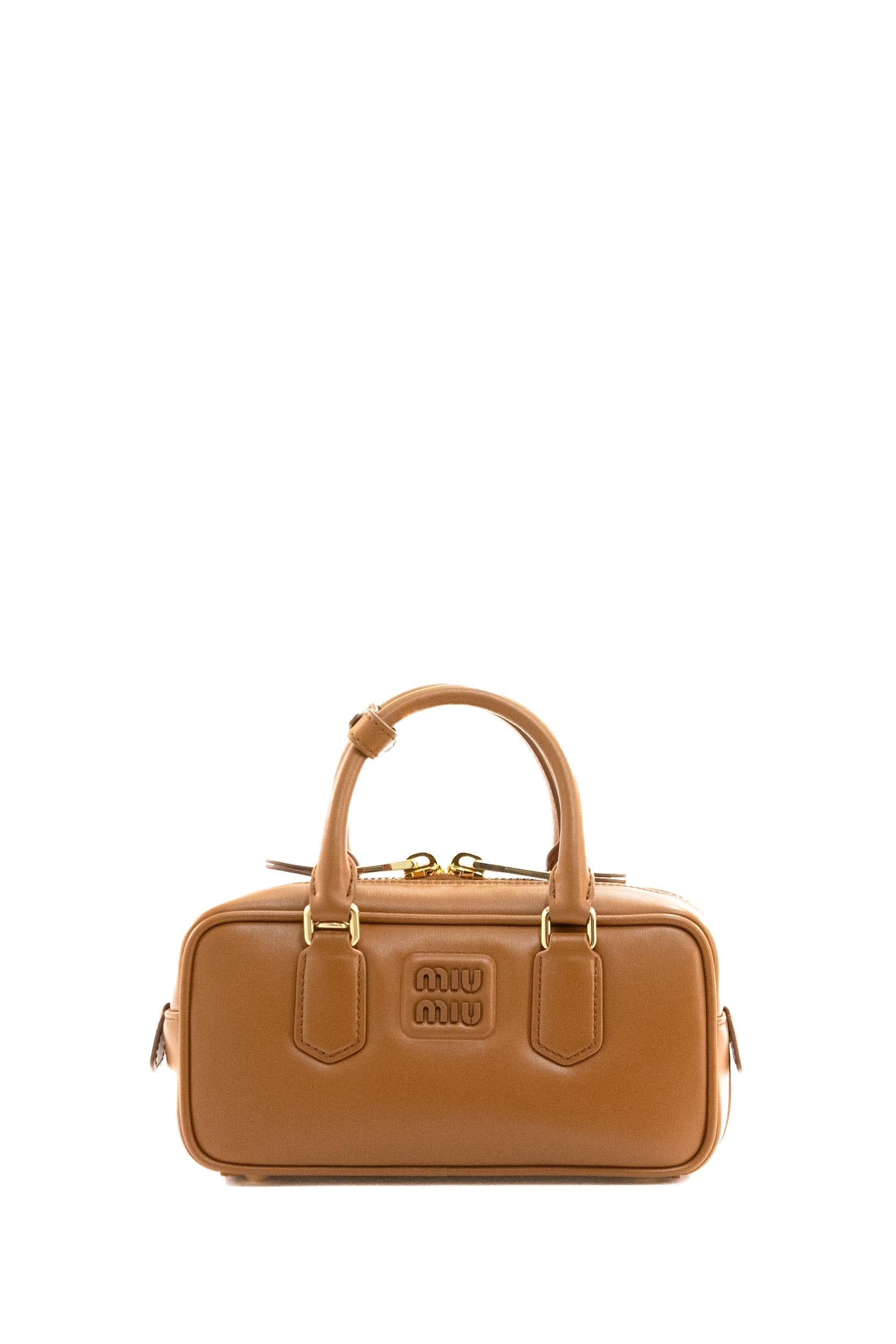 Borsa Arcadie in pelle liscia colore marrone<BR/> 5BB142 V OON ACR3 F0046 MIU MIU