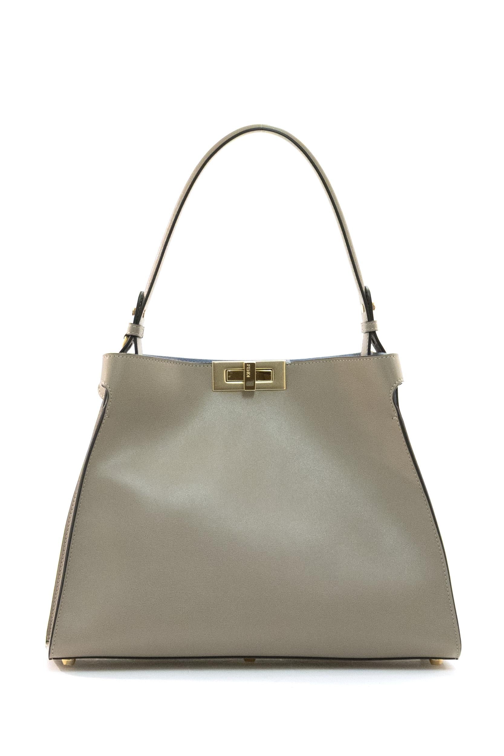 Borsa Fendi Way in pelle color tortora<BR/> 8BN368 AWPF F1V0H FENDI