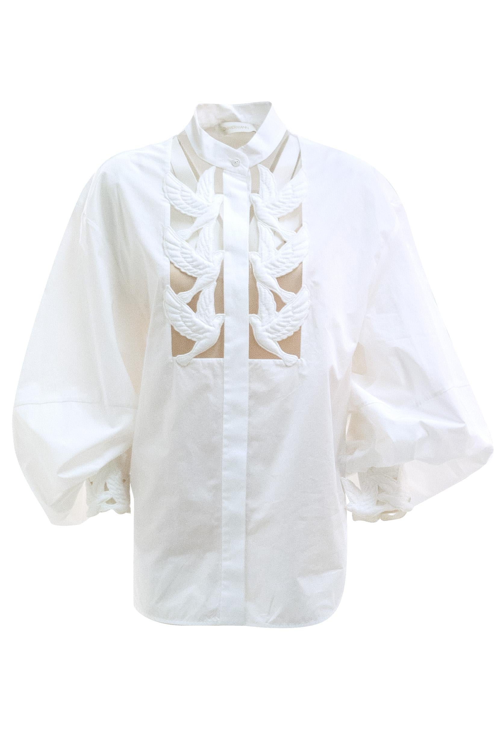 Blusa in cotone di colore bianco <BR/> 8426TS261 IVORY ZIMMERMANN