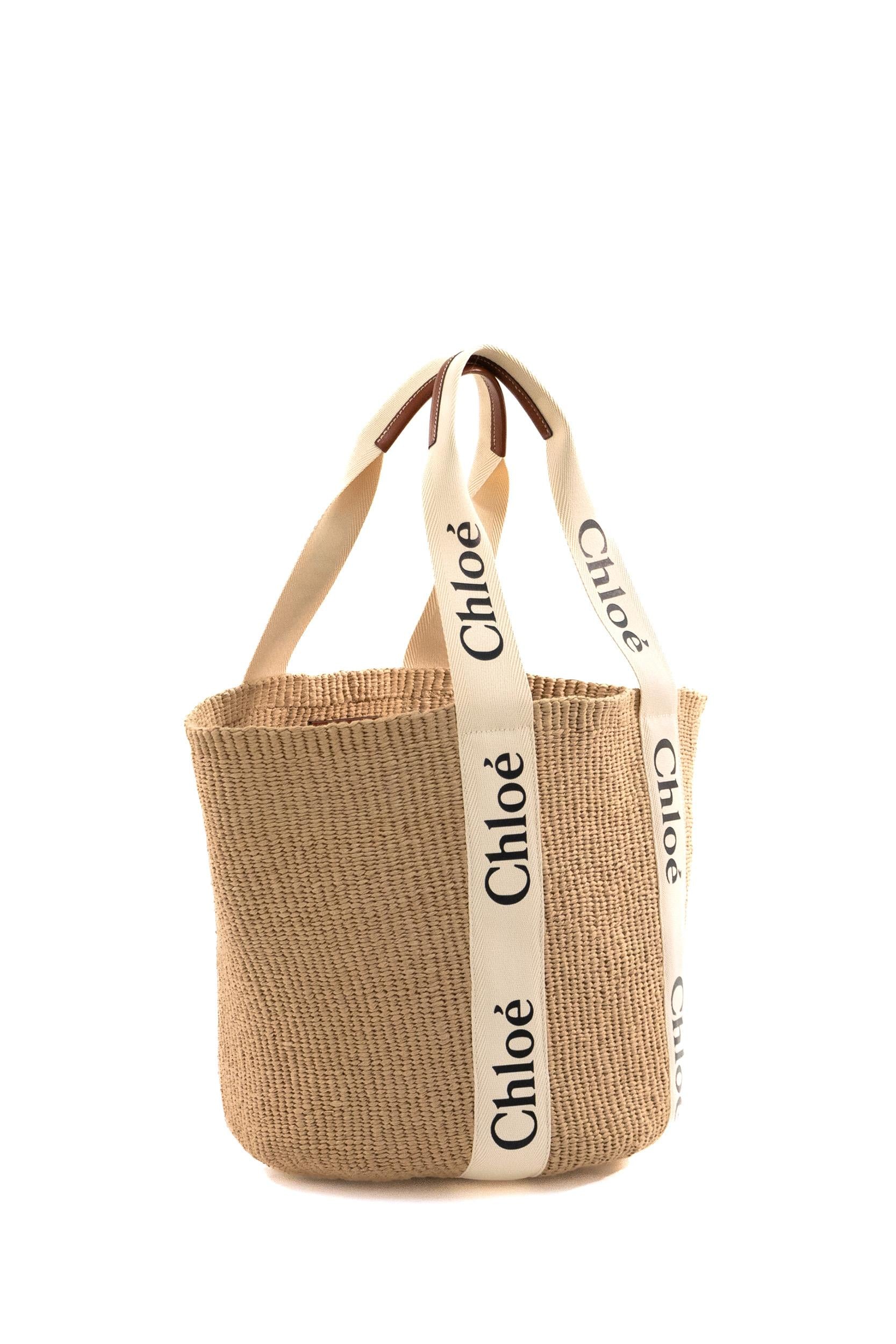 Borsa Woody in carta equo-solidale color naturale C22SS380G55 101 CHLOE'