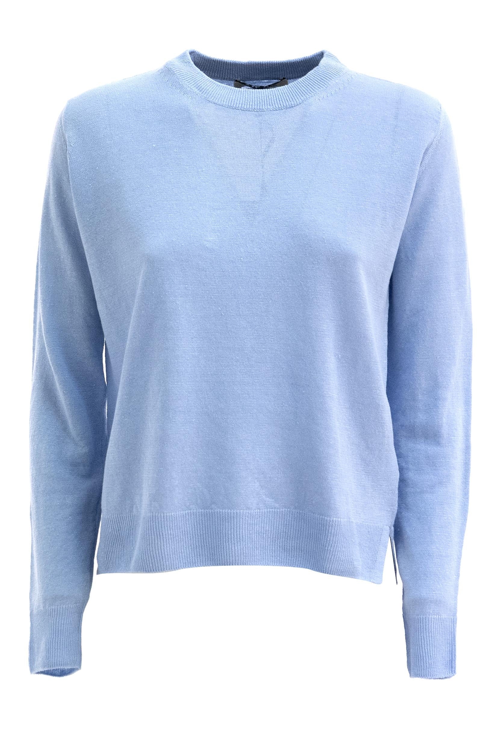 Pullover in lino di colore azzurro<BR/> SMMFERVORE 007 S MAX MARA