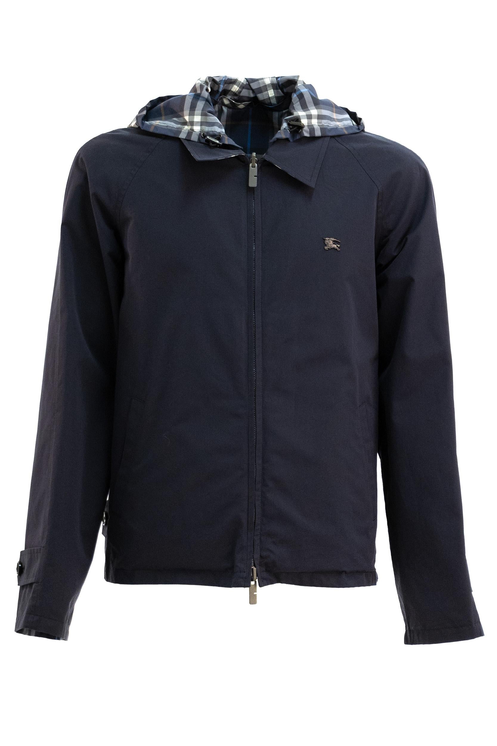Giacca Blu Reversibile a quadri con cappuccio 8118012 BLUE BURBERRY