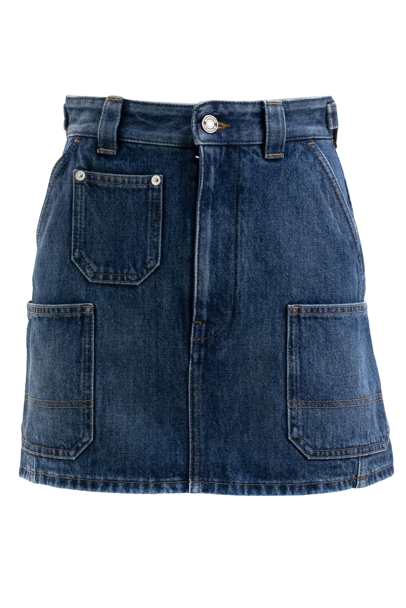 Minigonna in denim di colore blu <BR/> BW410P517B 420 GIVENCHY