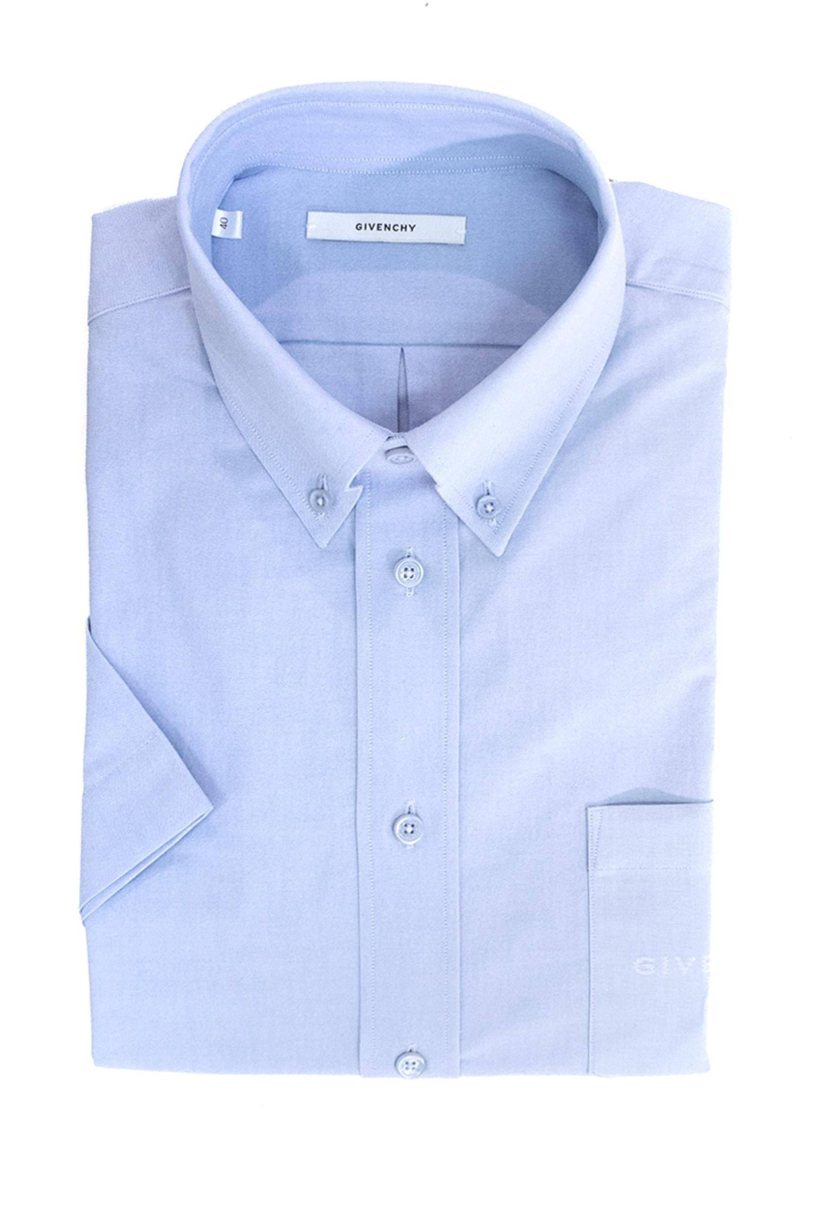 Camicia in Oxford color azzurro<BR/> BM617X16DF 453 GIVENCHY