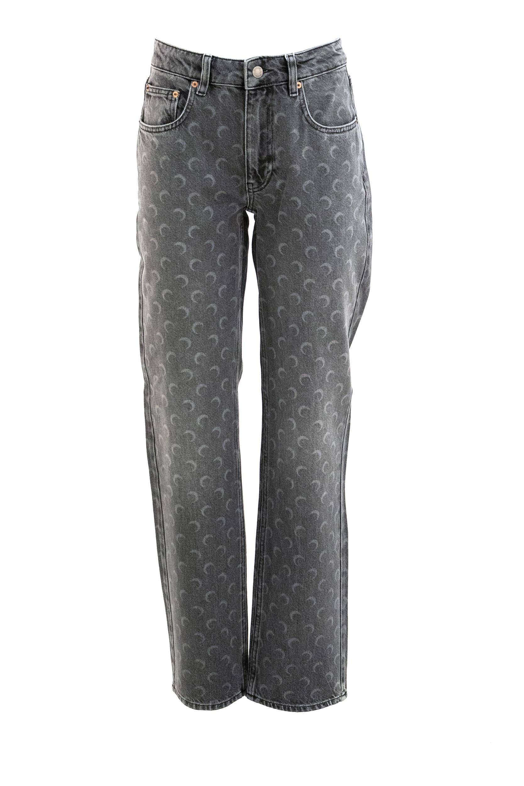 Jeans in denim di cotone di colore grigio<BR/> WPA128B CDEN0006 GR90 MARINE SERRE