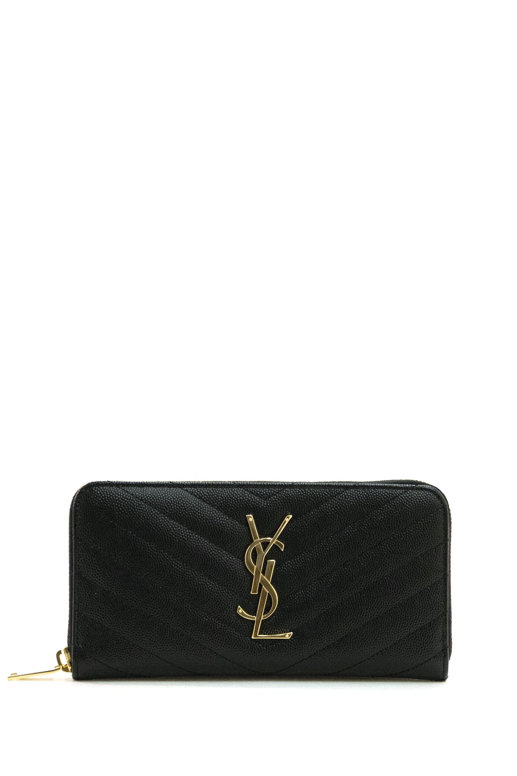 Portafoglio Cassandre in in pelle grain de pudre color nero <BR/> 358094 BOW01 1000 SAINT LAURENT