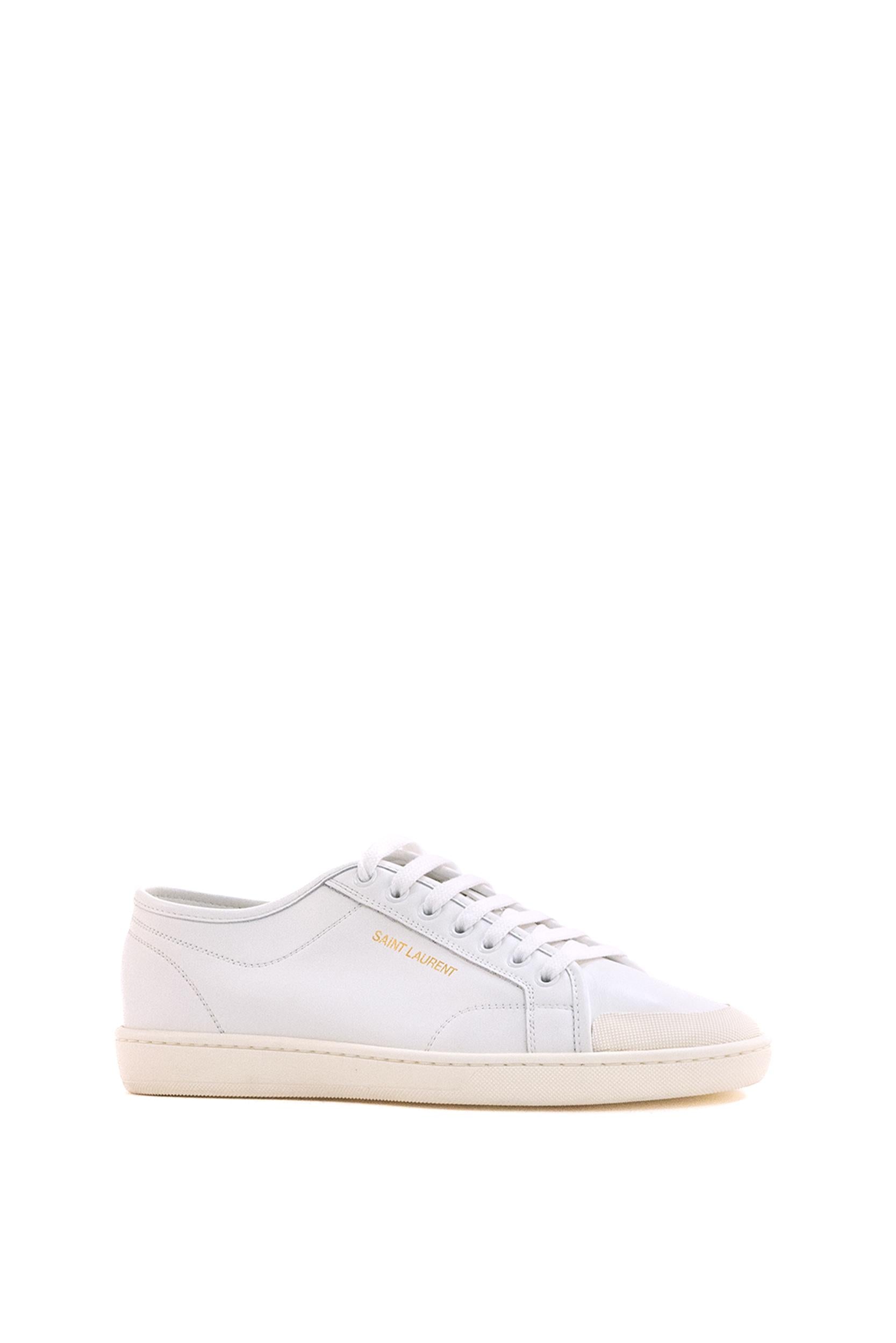 Sneakers Gym in pelle liscia color bianco<BR/><BR/> 820087 00N00 9030 SAINT LAURENT