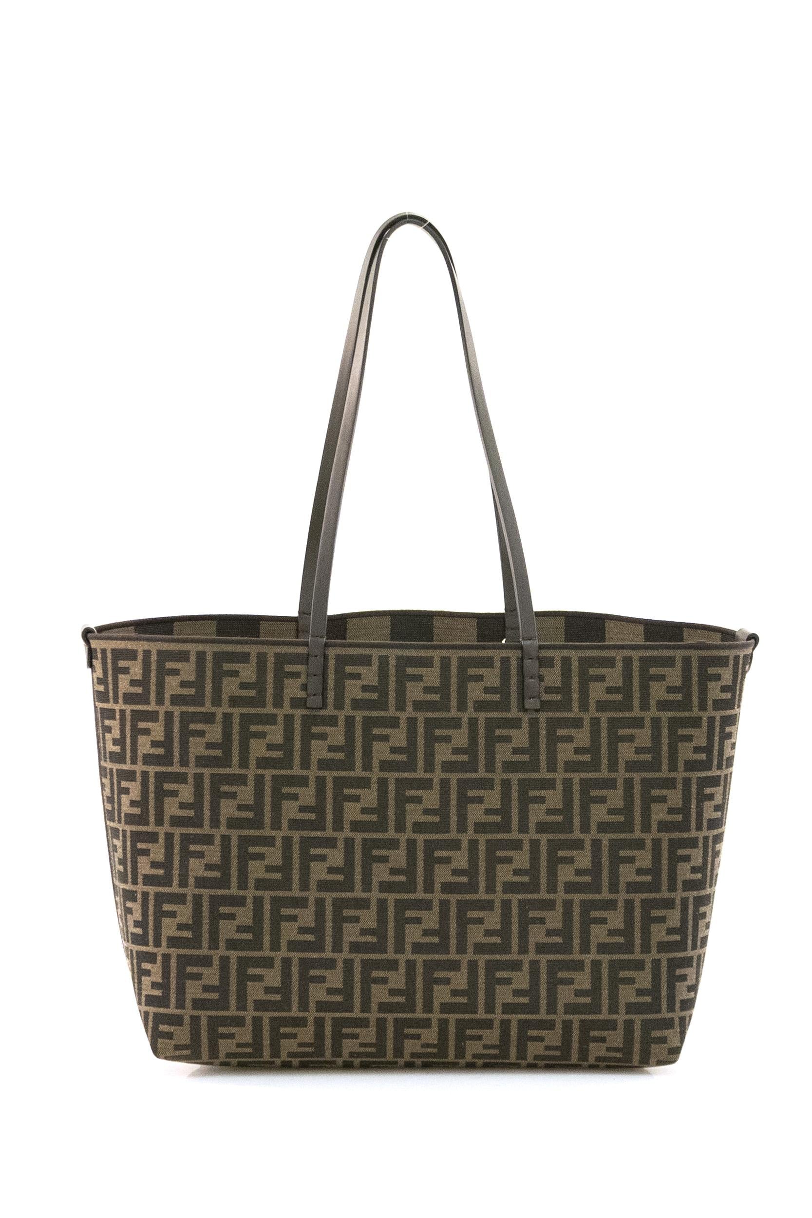 Borsa Roll reversibile in tessuto FF di colore marrone<BR/> 8BH428 AYDB F1GL7 FENDI