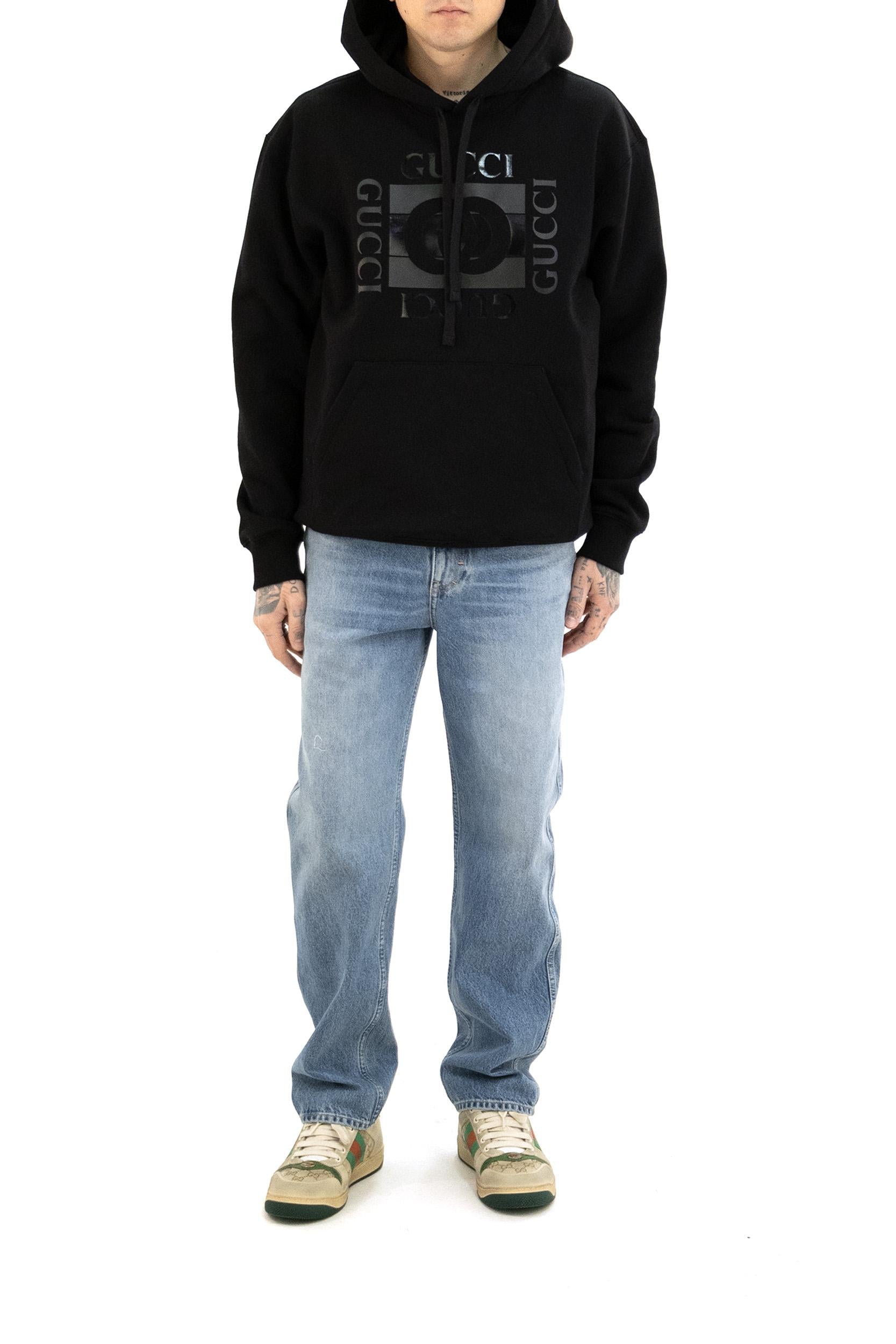 Felpa in Jersey di Cotone con Stampa<BR/> 855976 XJHNH 1152 GUCCI