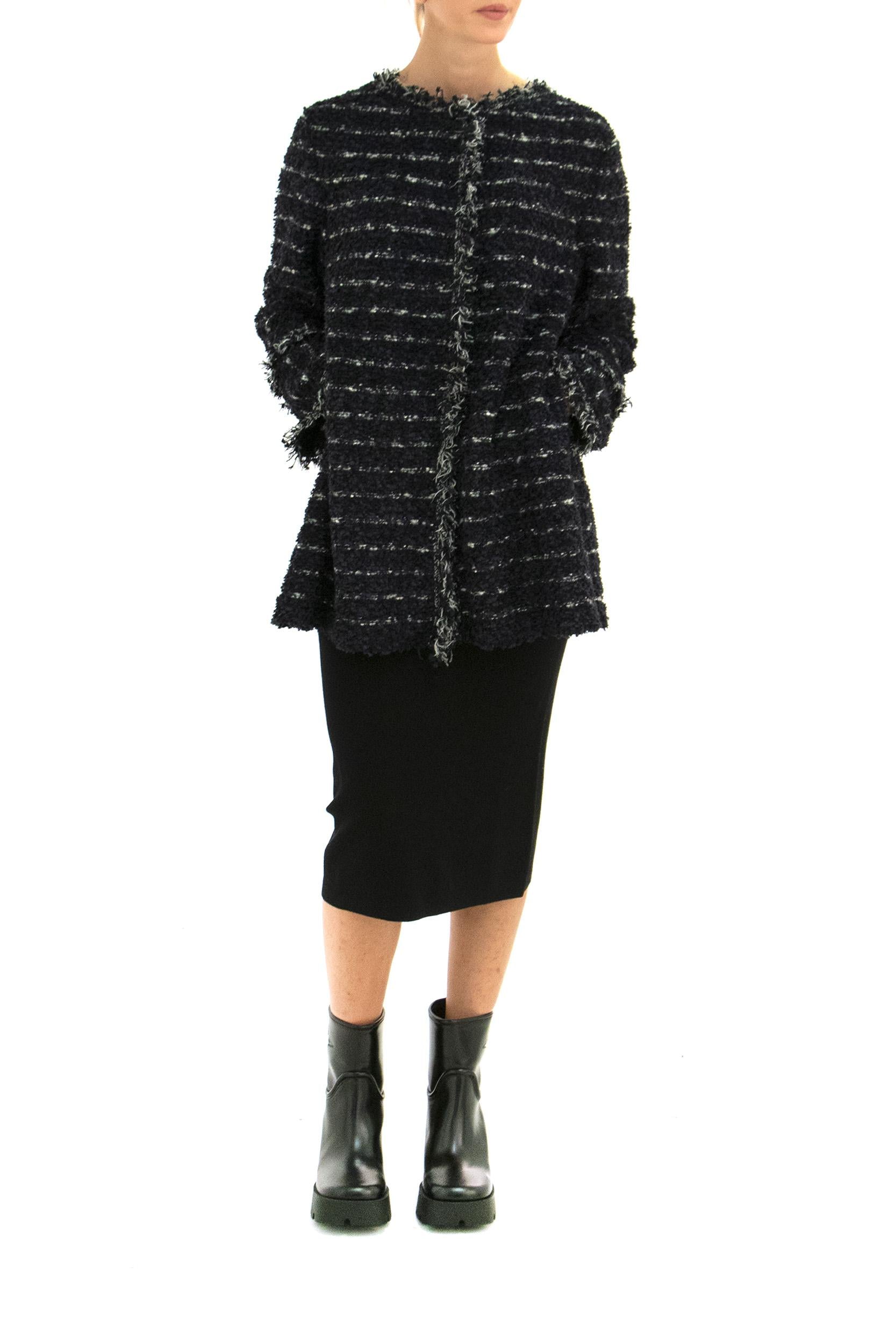 Giacca a Righe<BR/> 7483/00 BLU CHARLOTT