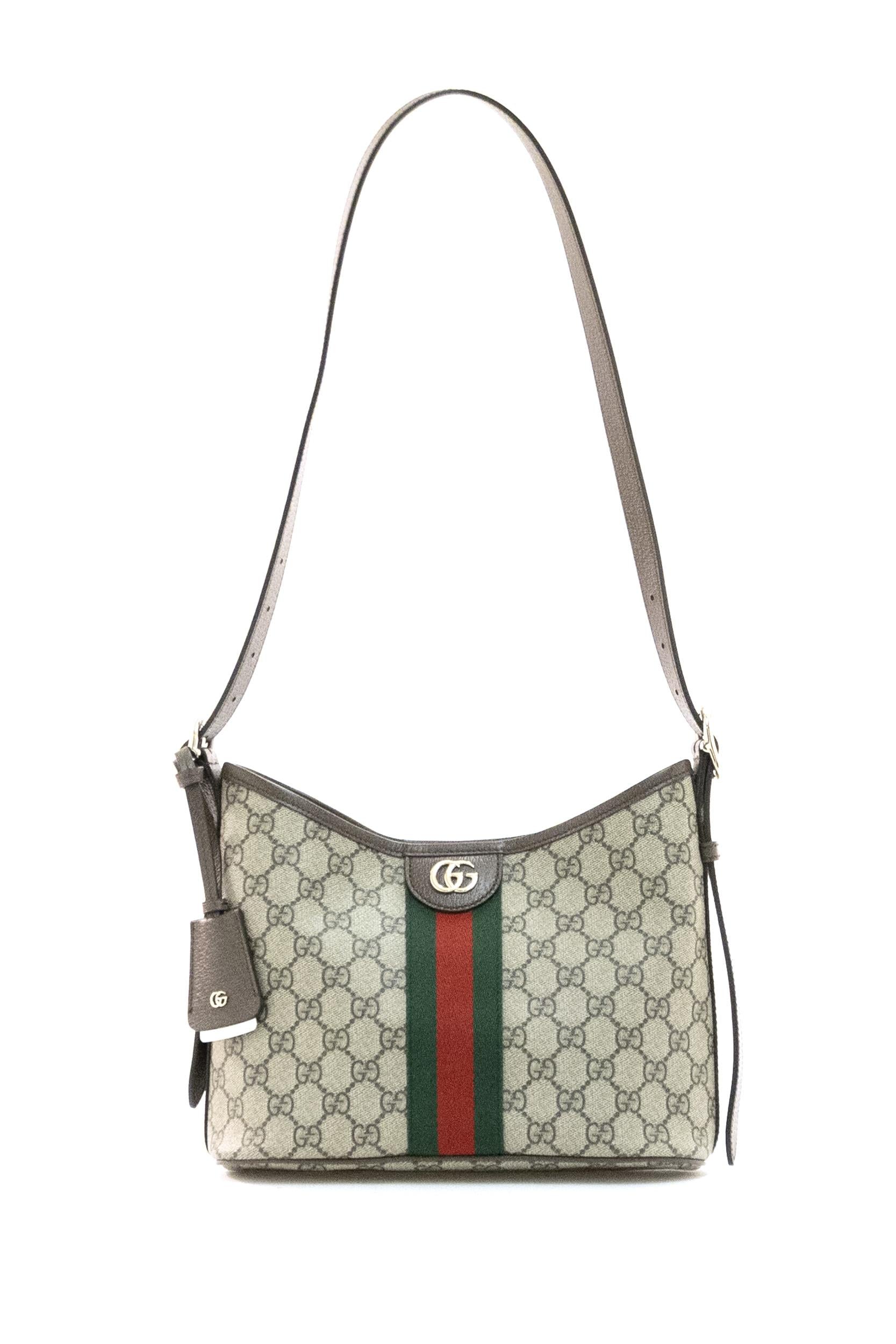 Borsa a spalla Ophidia in tessuto GG beige e marrone scuro<BR/> 836872 FAE0K 9853 GUCCI