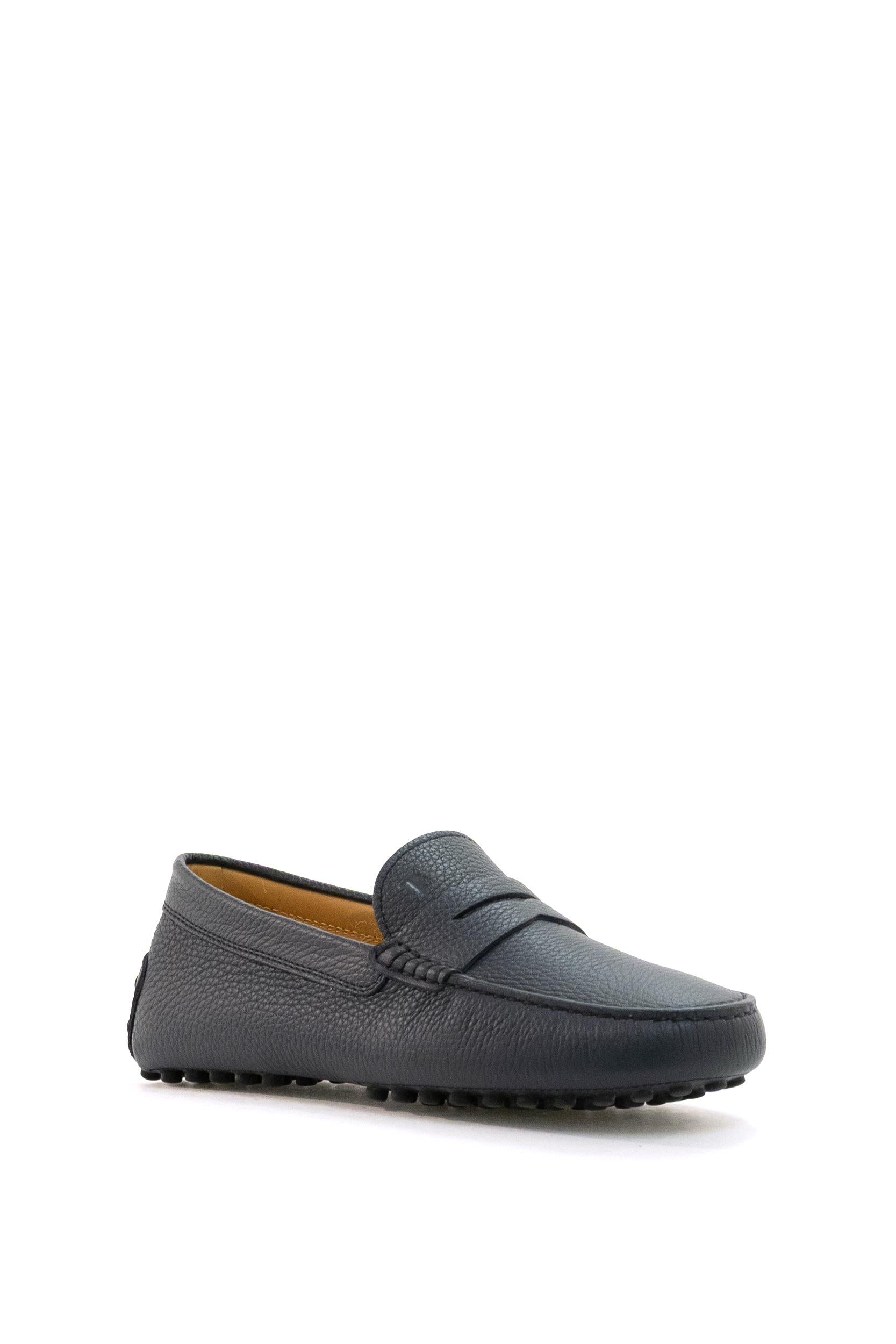 Mocassini Gommino in pelle martellata di colore blu<BR/> XXM22L00010IAM U807 TOD'S