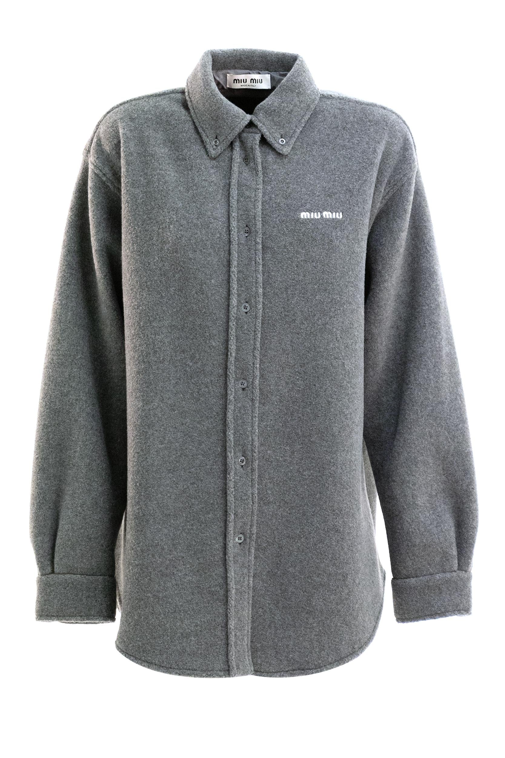 Camicia in pile di colore grigio<BR/> MK1626 S OOO 15V3 F0031 MIU MIU