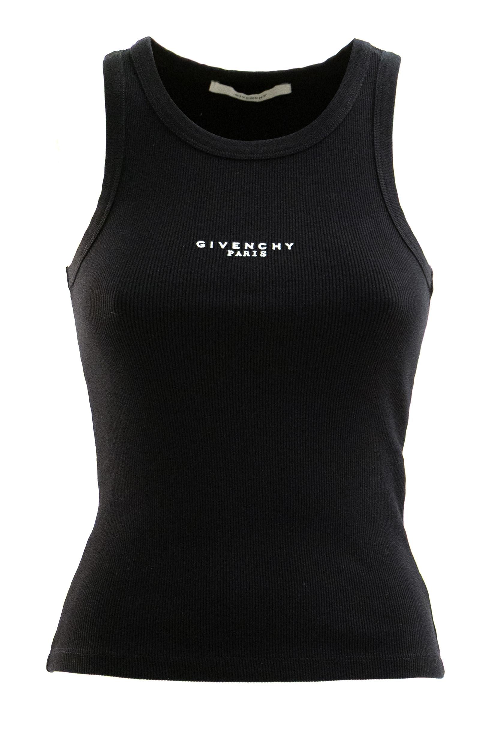 Top in cotone a coste di colore nero<BR/> BW70FPP7BR 001 GIVENCHY
