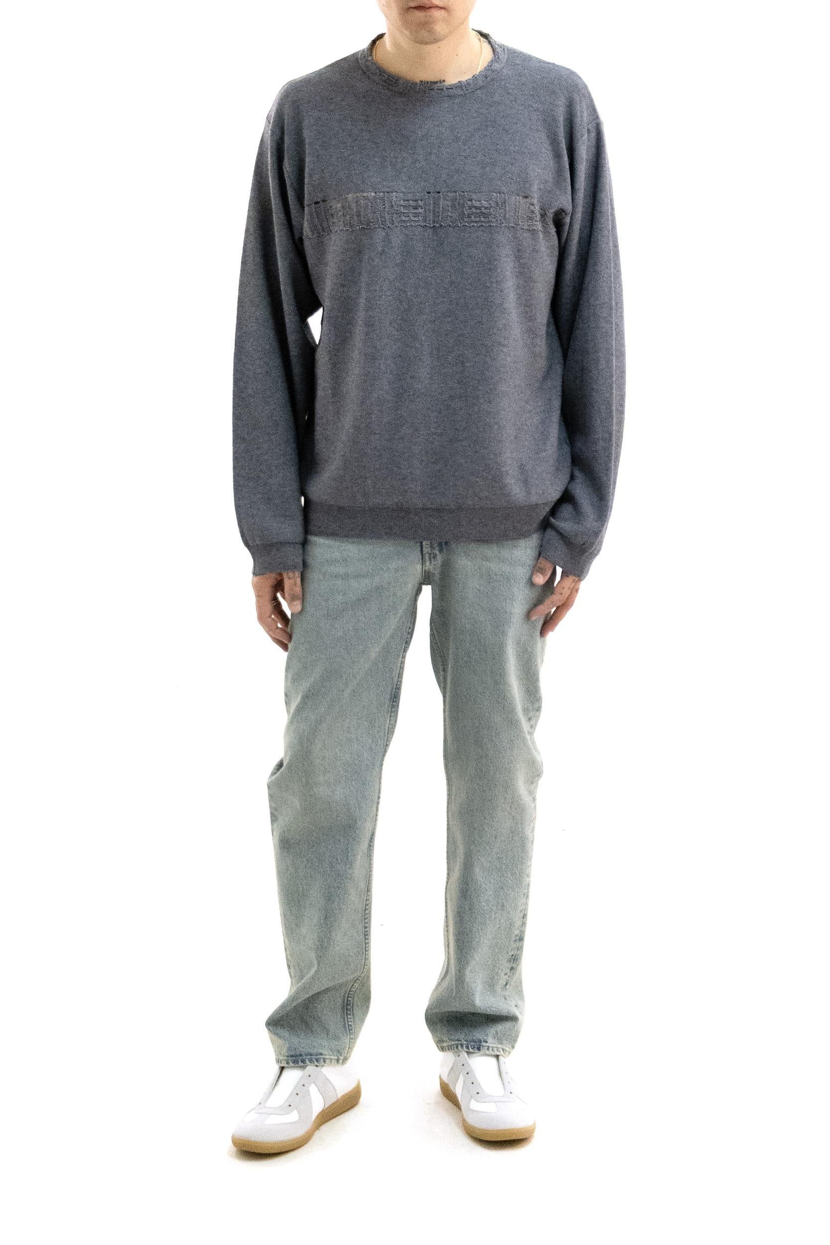 Pullover in cotone e lana di colore grigio<BR/> S67HL0019 M13261 859J MAISON MARGIELA