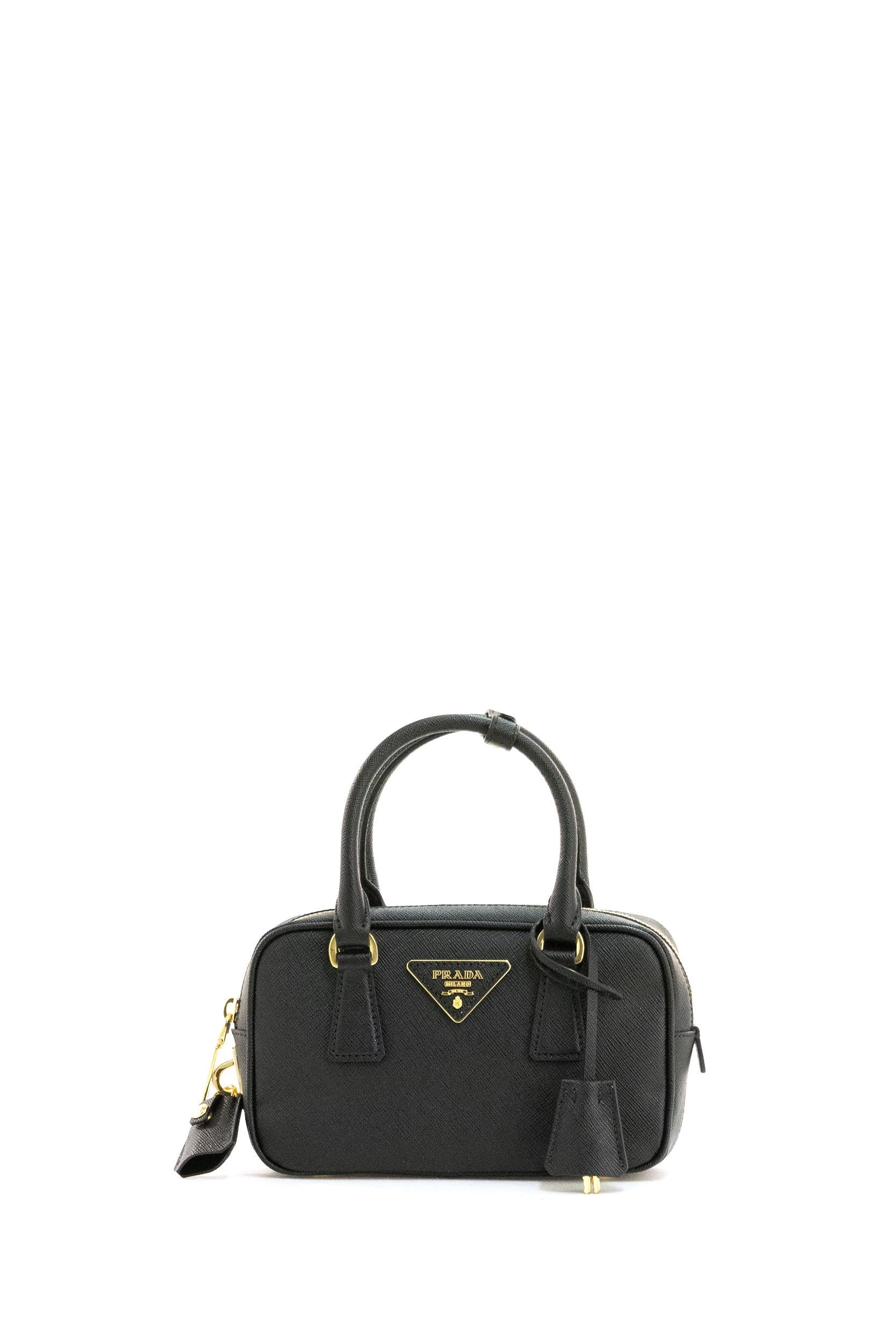 Borsa in Saffiano di colore nero<BR/> 1BB157 V EOO NZV F0002 PRADA