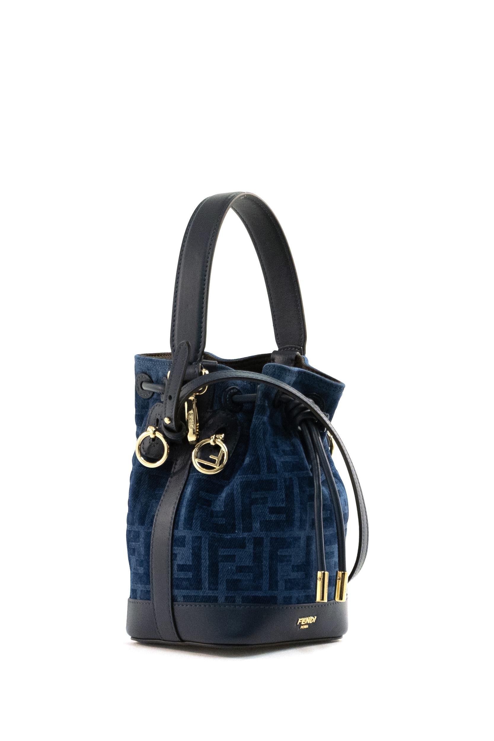 Secchiello Mon Tresor Mini in Denim<BR/> 8BS109 AVR6 F1UJW FENDI
