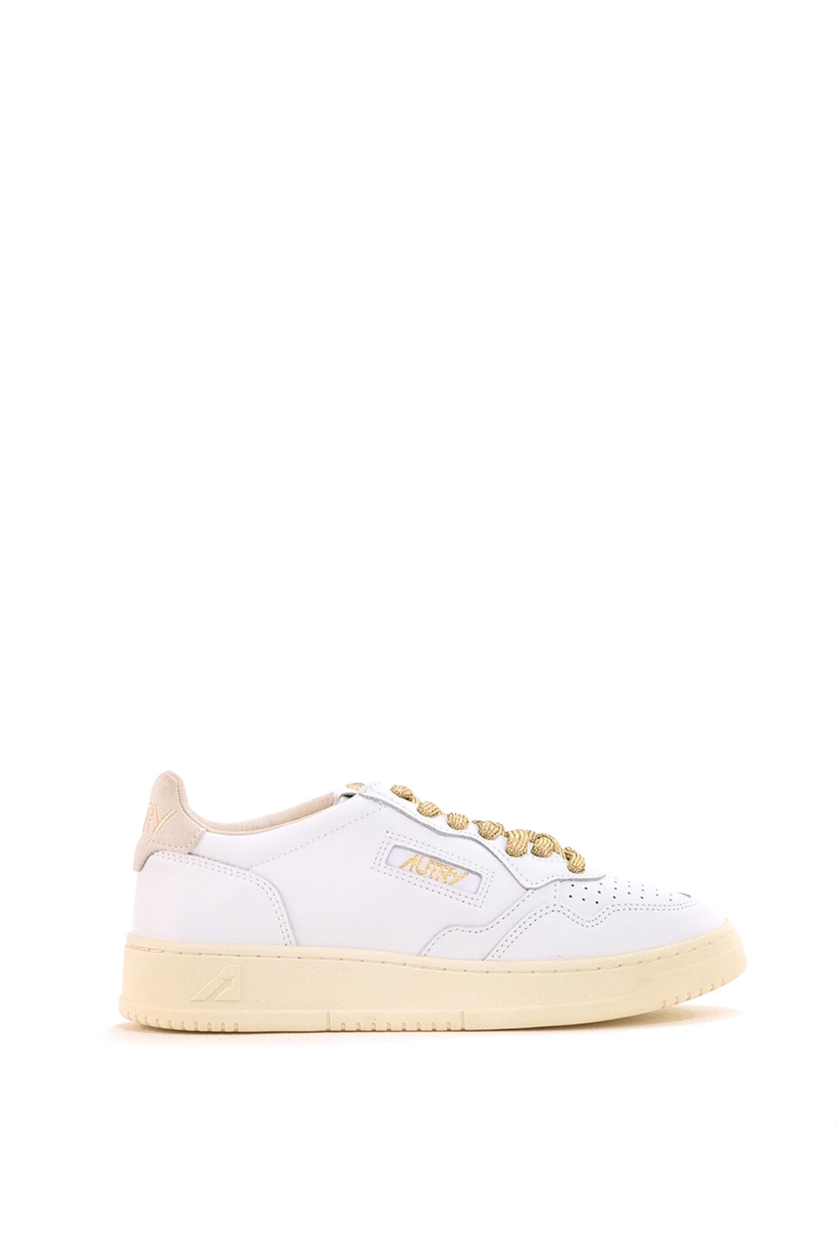 Sneakers Medalist in pelle liscia color bianco <BR/> AULW SW01 WHT/WHT AUTRY