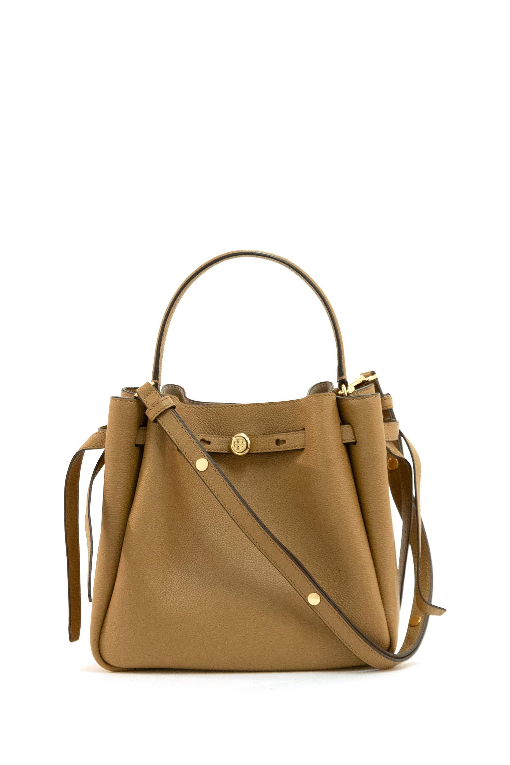 Borsa Romy in pelle martellata di colore marrone<BR/> 166982 227 TORY BURCH