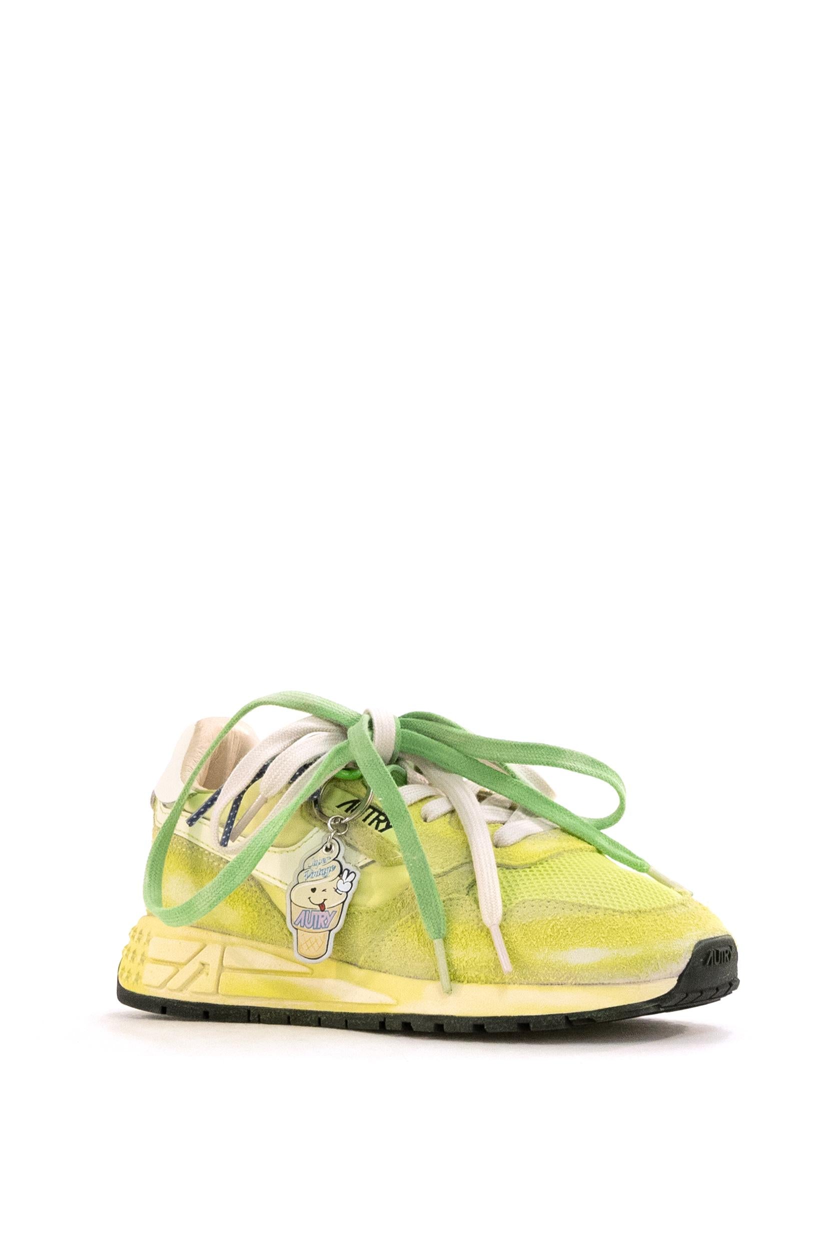 Sneakers Reelwind in Nylon e Suede<BR/> WVLW YS05 ELEC/WHT AUTRY