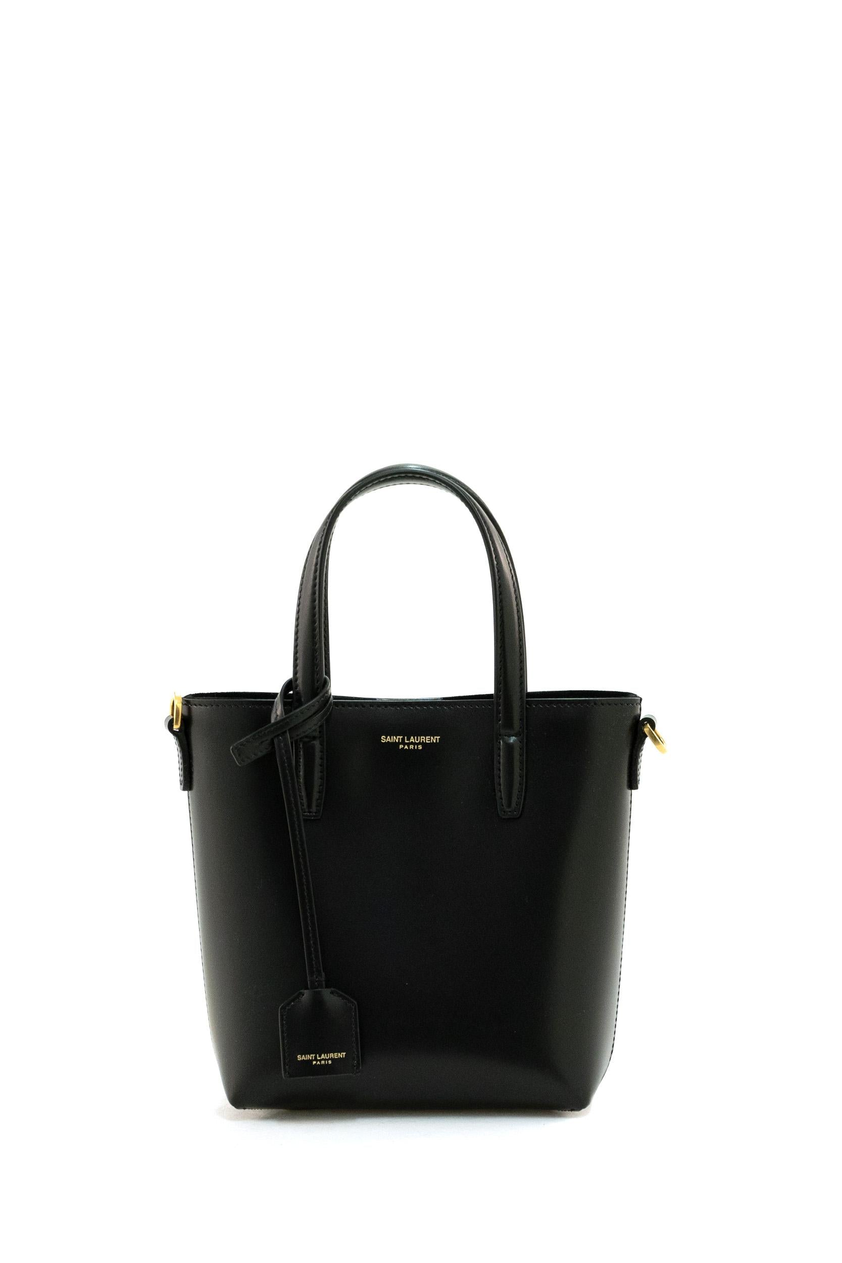 Borsa Tote Mini Toy in pelle box colore nero. 773995 AADDI 1000 SAINT LAURENT