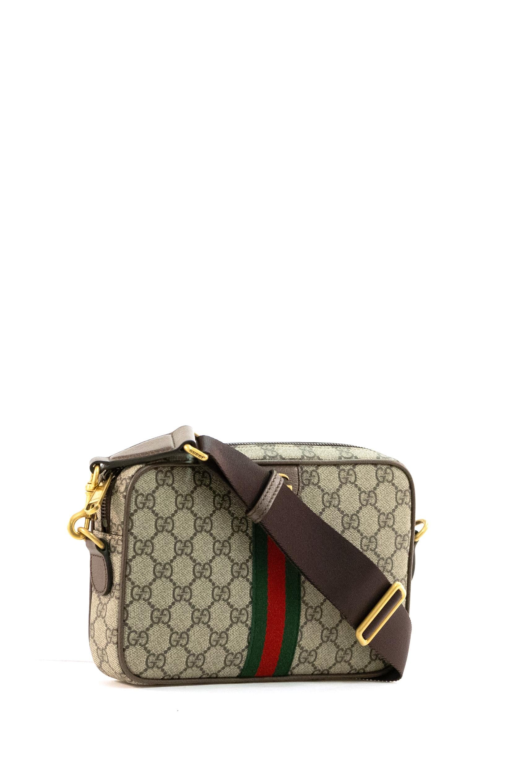 Borsa Ophidia in tessuto GG beige e marrone scuro<BR/> 839155 FAEOF 9745 GUCCI