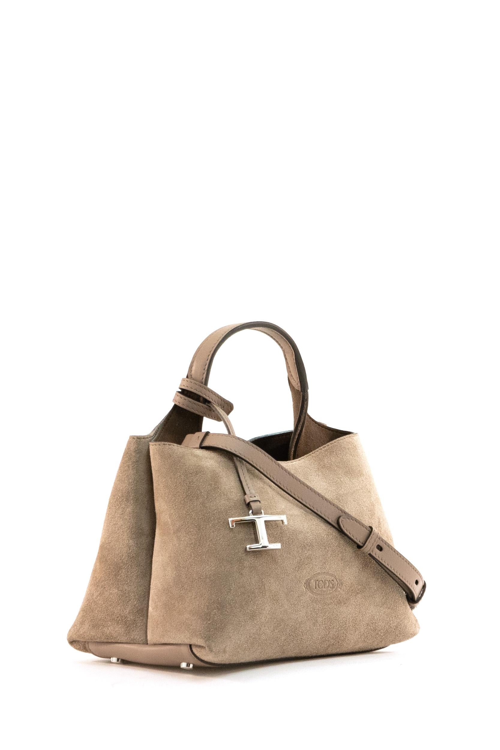 Borsa in suede color tortora<BR/> XBWAPAEL000P3A 5L26 TOD'S