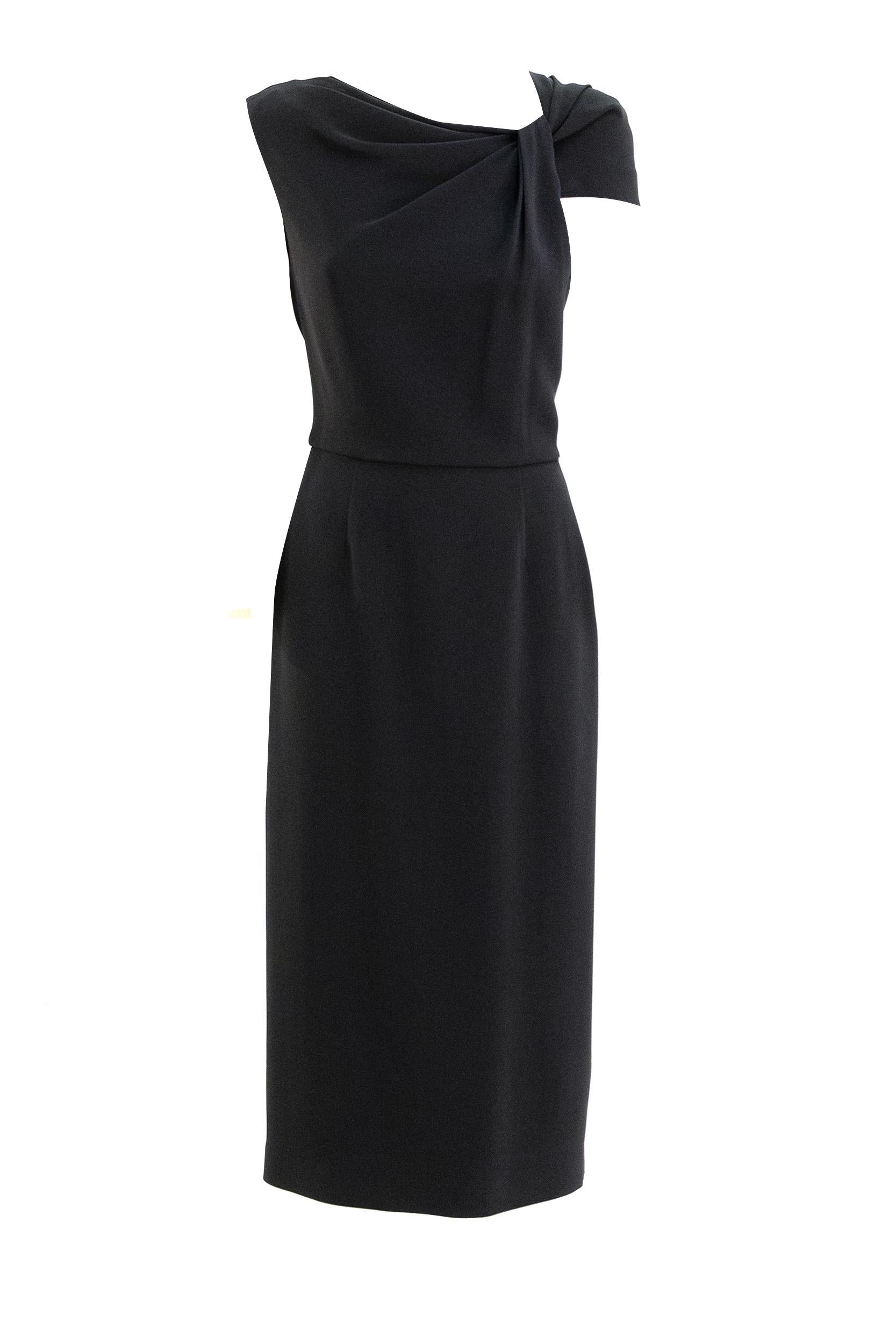 Abito midi in cady di colore nero <BR/> BW22MV164K 001 GIVENCHY