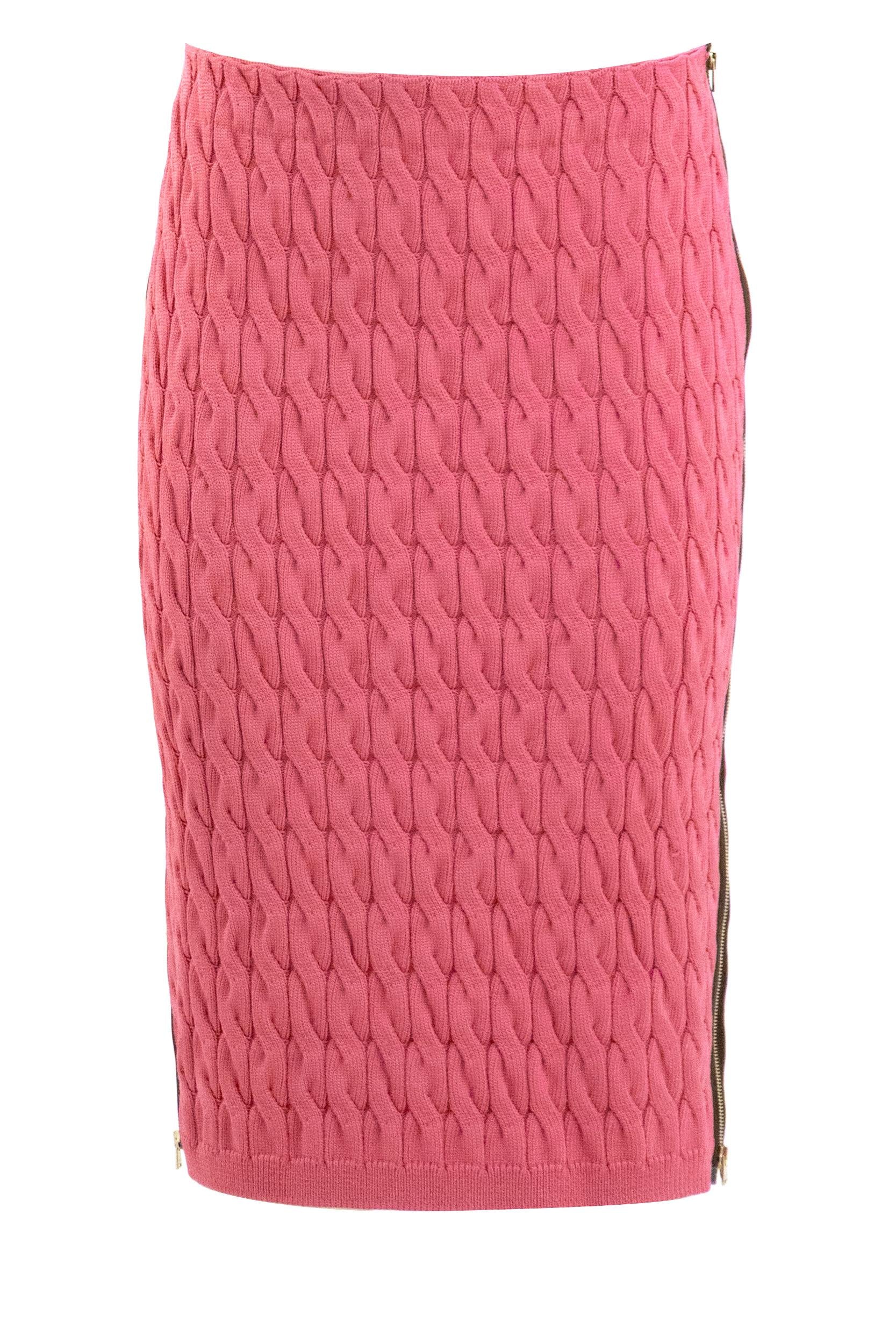 Gonna in viscosa di colore rosa<BR/> FZS029 AWIQ F1W0E FENDI