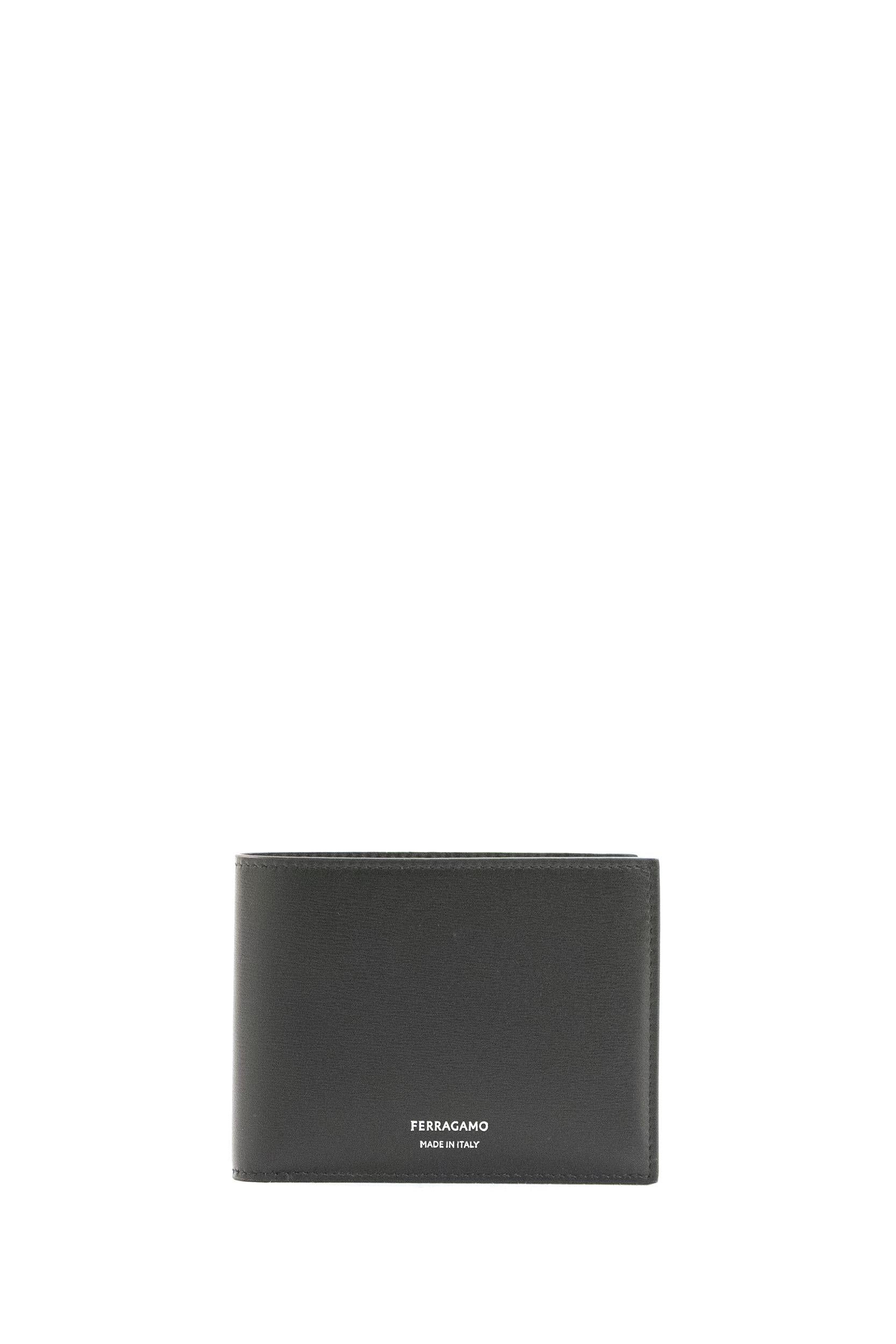 Portafoglio in Pelle Liscia<BR/> 661325 0770089 NERO FERRAGAMO