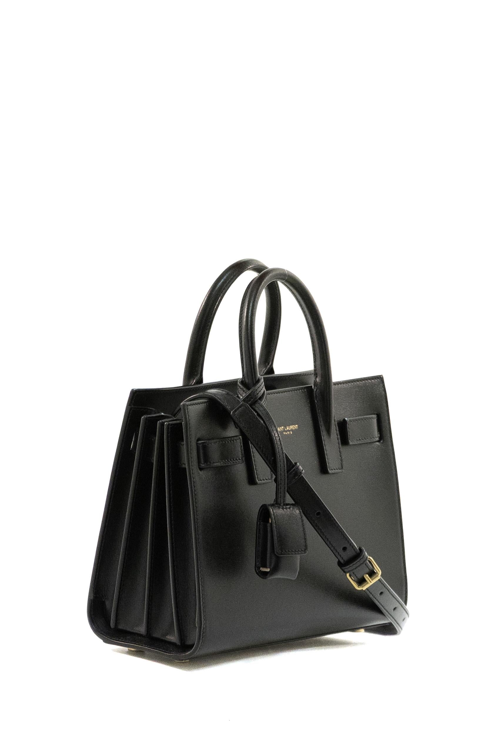Borsa Sac de Jour Nano in Pelle nera<BR/> 392035 02G9W 1000 SAINT LAURENT